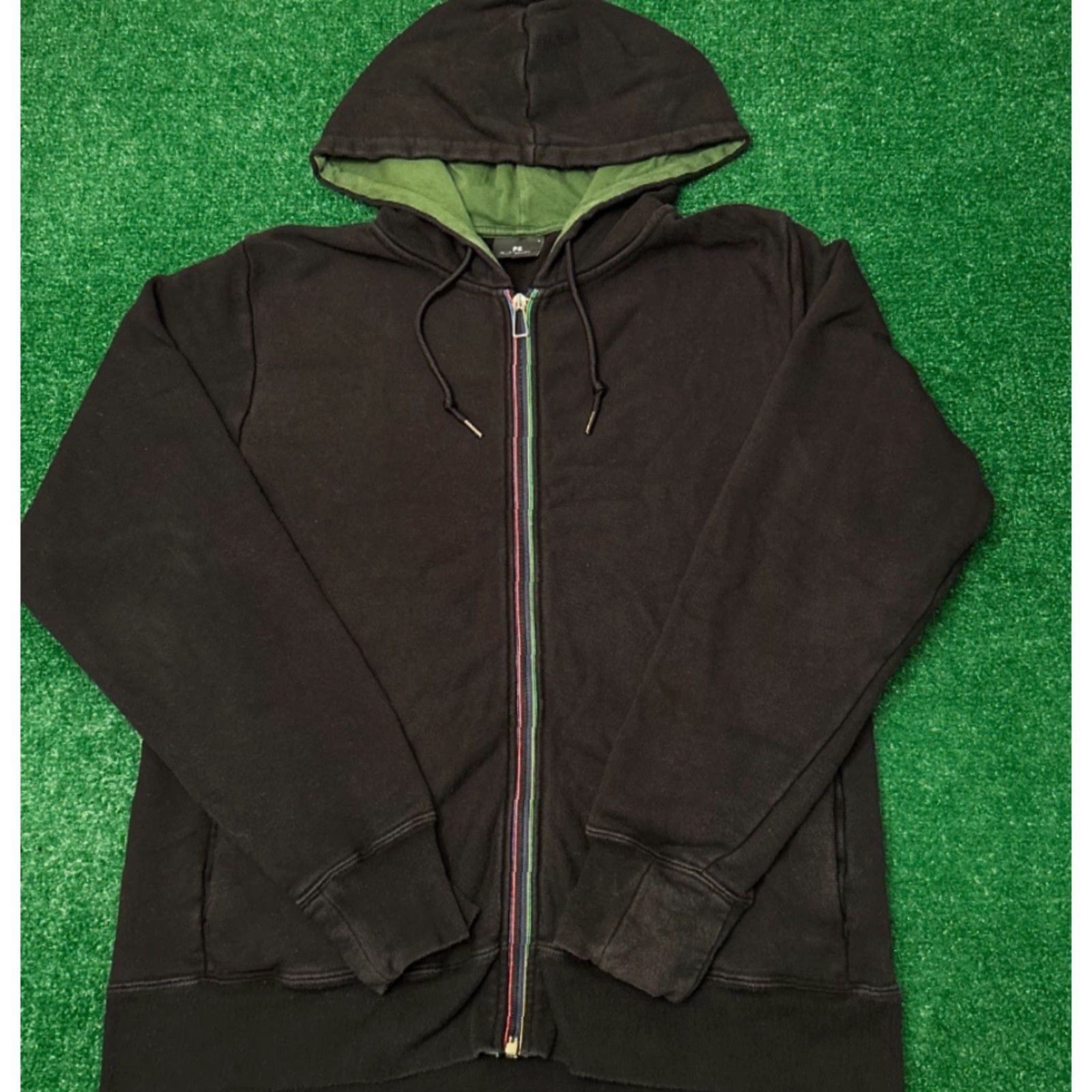 Paul Smith VINTAGE Paul Smith Hoodie Jacket Full Zip Mens Size Large Black Green Artist Stripe Hoodie Size US L / EU 52-54 / 3 - 3 Thumbnail