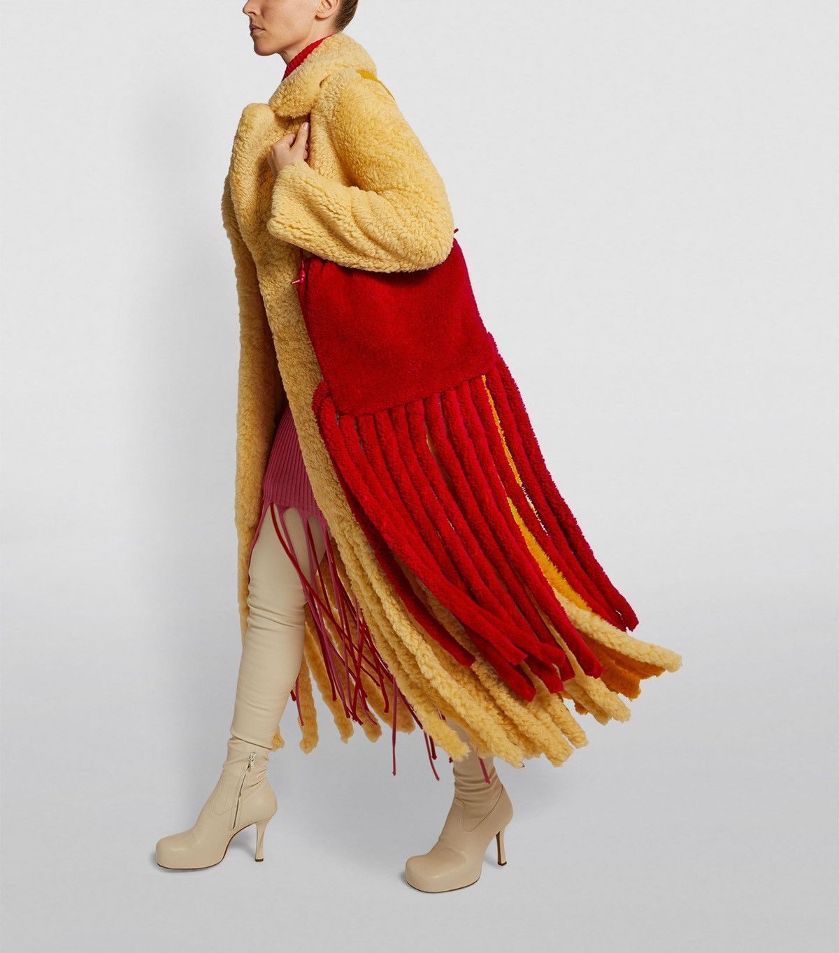 Bottega Veneta shearling fringes bag.
