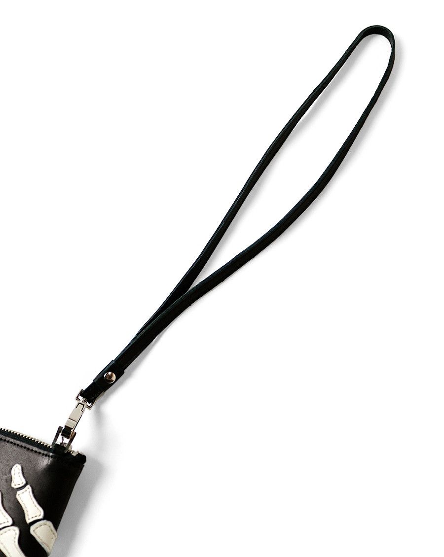 Kapital Kapital leather THUMBS UP BONE HAND ZIP neck BAG black new Size ONE SIZE - 9 Thumbnail
