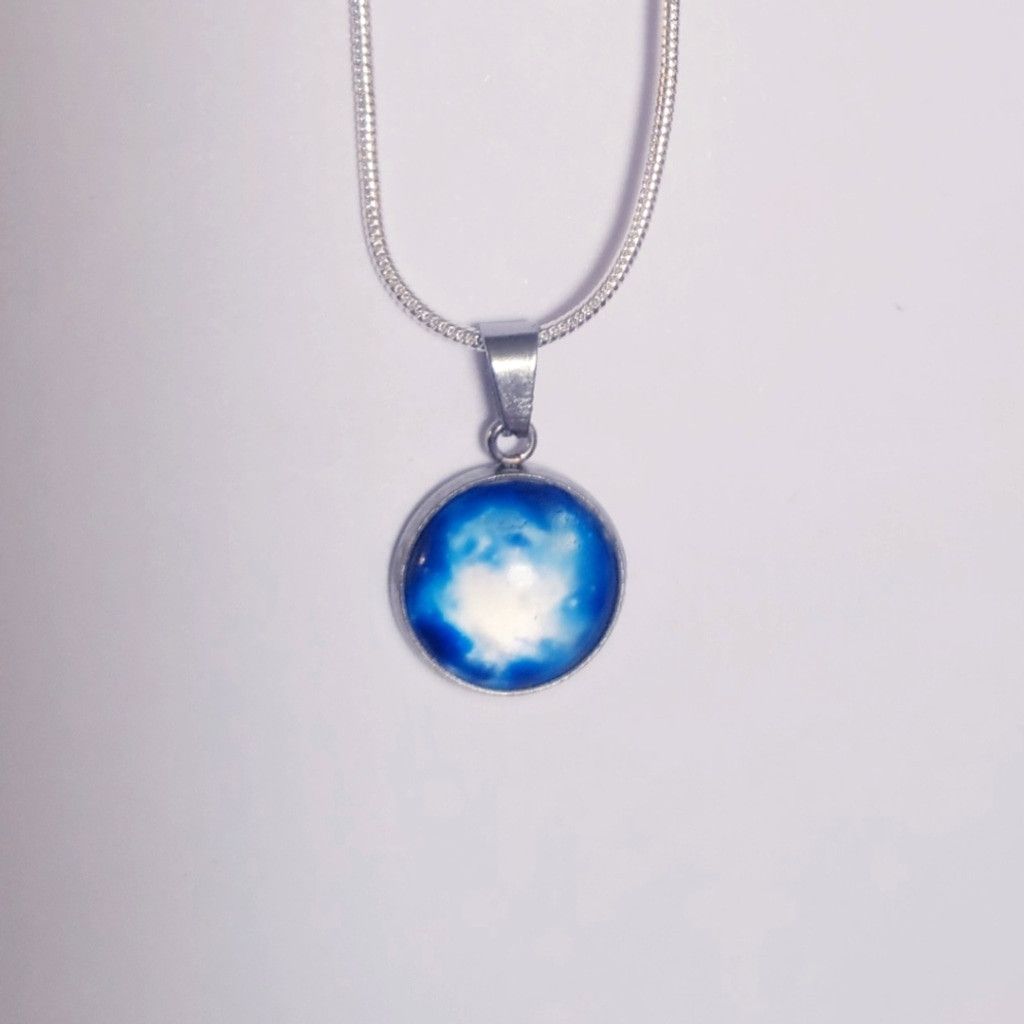 Handmade 925 Sterling Silver nebula galaxy necklace Size ONE SIZE - 1 Thumbnail