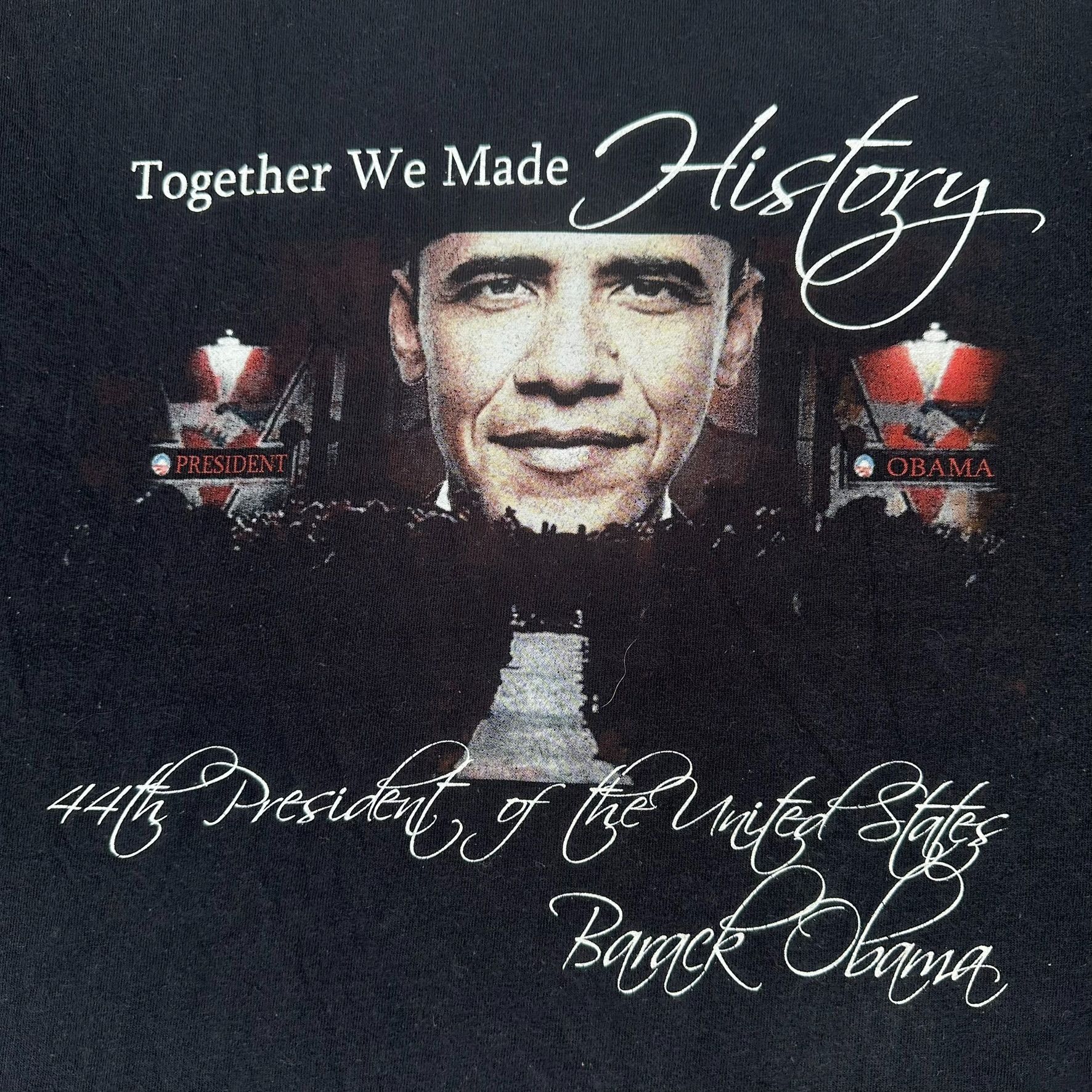 Anvil Vintage Y2K Barack Obama Inauguration T-Shirt Political USA Size US XL / EU 56 / 4 - 2 Thumbnail
