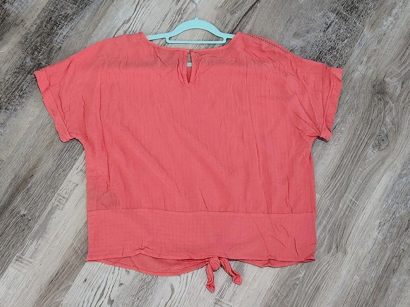 Designer Buffalo By David Bitton Blouse Extra Large Coral Pink Top Size XL / US 12-14 / IT 48-50 - 2 Thumbnail