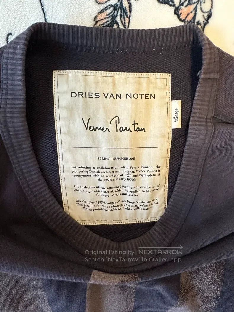 Dries Van Noten Dries Van Noten Palm Print Sweatshirt (Navy Blue) Size US L / EU 52-54 / 3 - 3 Thumbnail