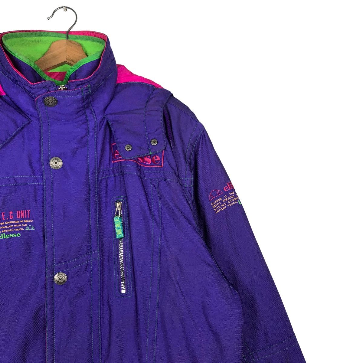 Japanese Brand 🔥Vintage Ski Jacket Multi Colour Ellesse Italy Cargo Pocket Size US M / EU 48-50 / 2 - 6 Thumbnail