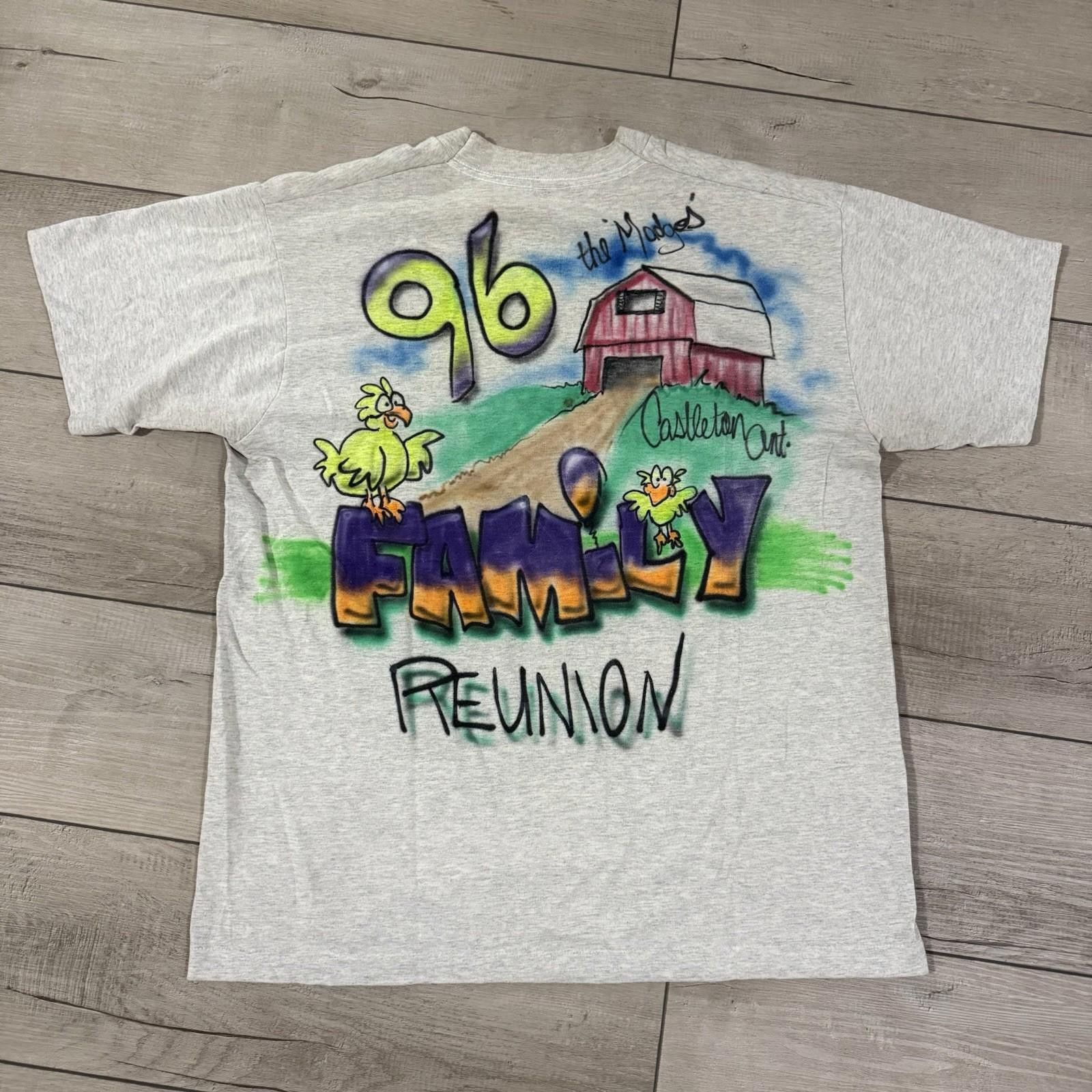 Fruit Of The Loom Vintage 90s Airbrush Farm Animals Tee Family Reunion USA L Size US L / EU 52-54 / 3 - 2 Thumbnail
