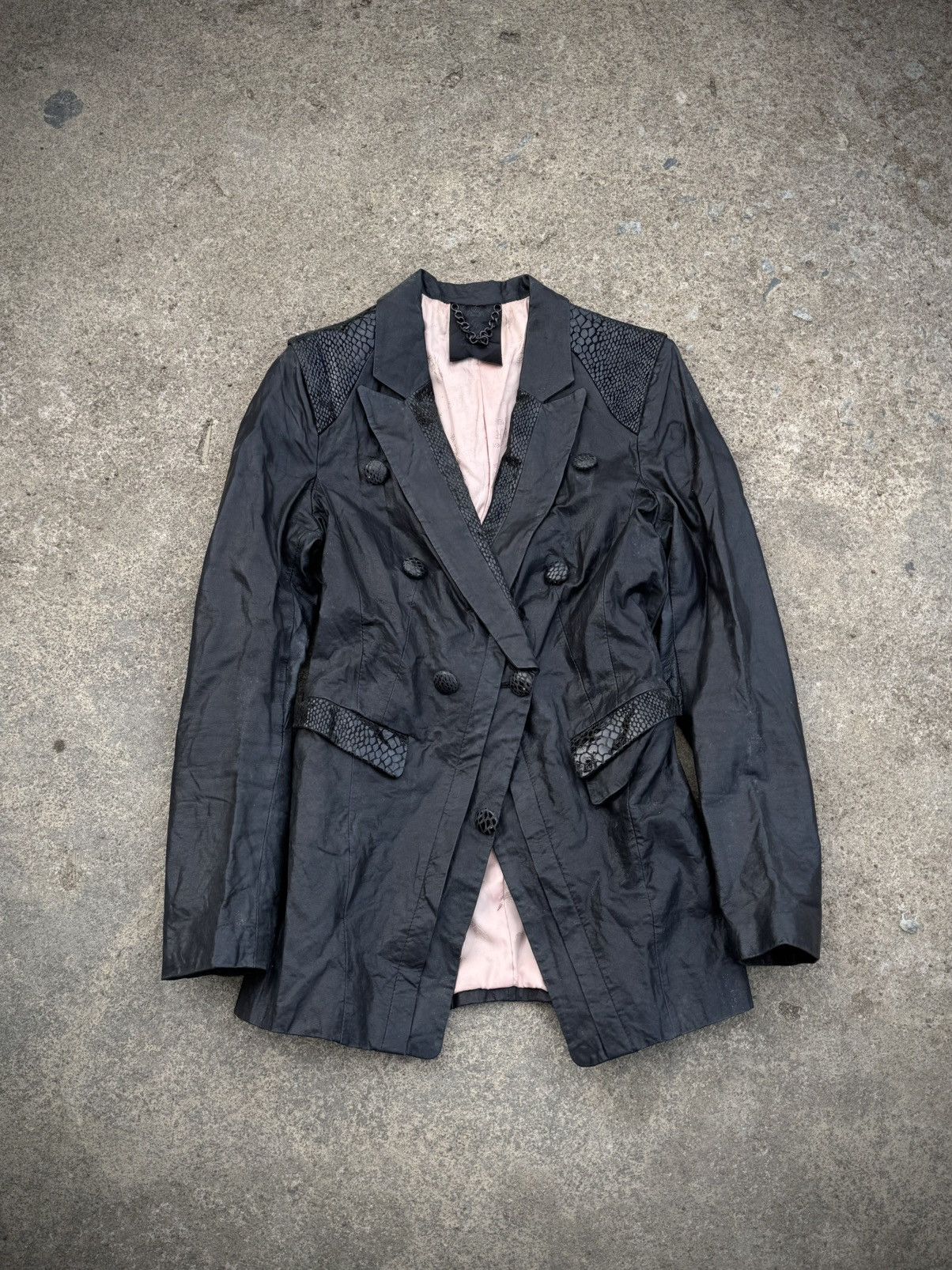 Isamu Katayama Backlash Snakeskin Leather Jacket Japanese Brand JessiNy Size M / US 6-8 / IT 42-44 - 1 Thumbnail