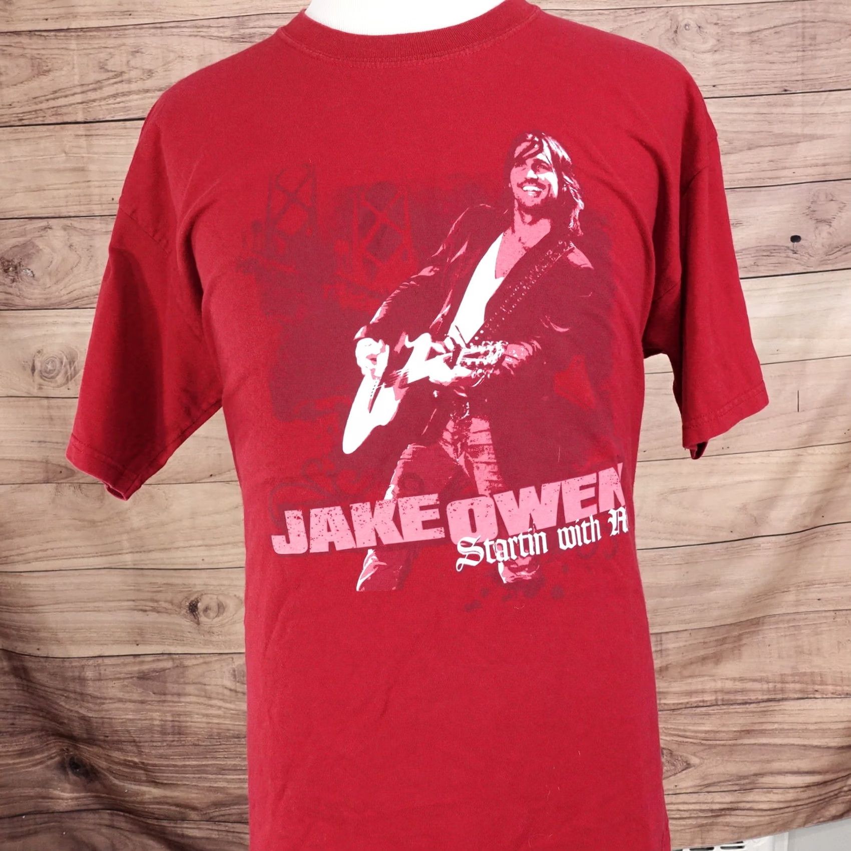 Gildan JAKE OWENS STARTIN WITH ME COUNTRY MUSIC TOUR TSHIRT XL RED UNISEX ADULT T-SHIRT COTTON CREW NECK SHORT SLEEVE GroW? Size US XL / EU 56 / 4 - 3 Thumbnail