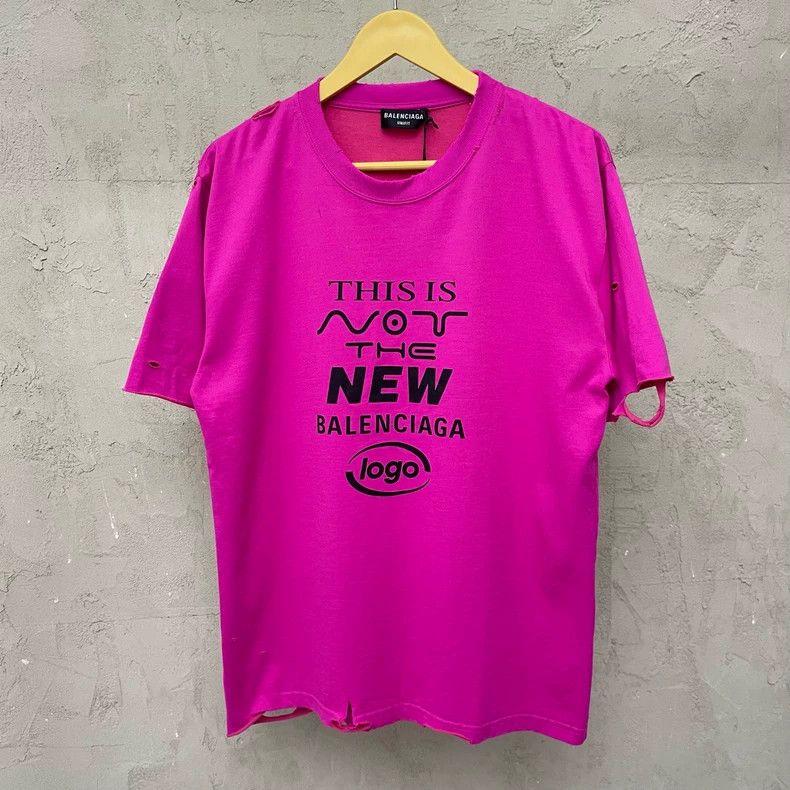 Balenciaga Balenciaga Dragon Fruit Slogan Logo Short Sleeve 2501-Nexta Size US XL / EU 56 / 4 - 2 Thumbnail