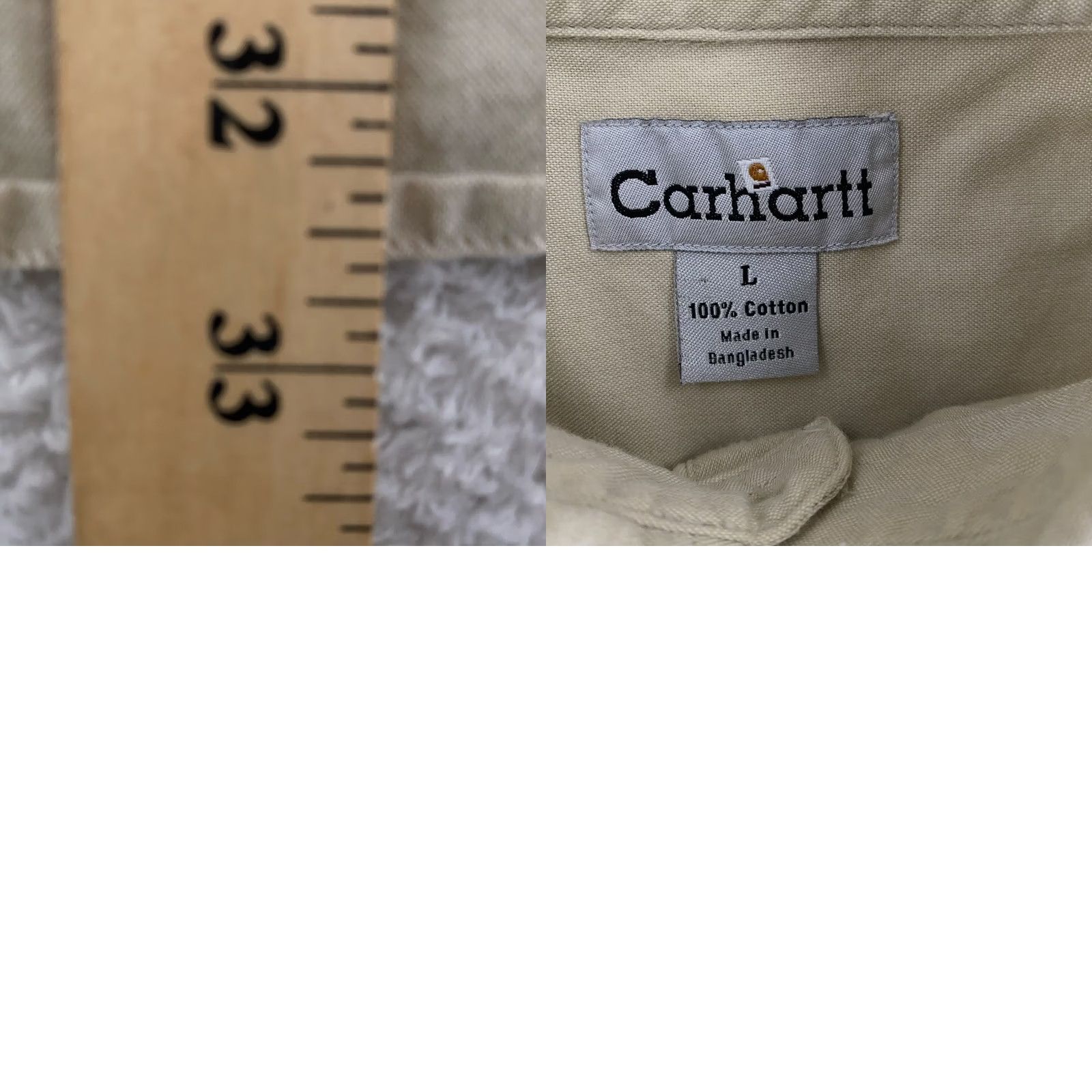 Carhartt Carhartt Shirt Mens Large Button-Down Short Sleeve Workwear Outdoor Pockets Beige Cotton Canvas Collar-Down Button-Up Vintage: No Size US L / EU 52-54 / 3 - 8 Thumbnail