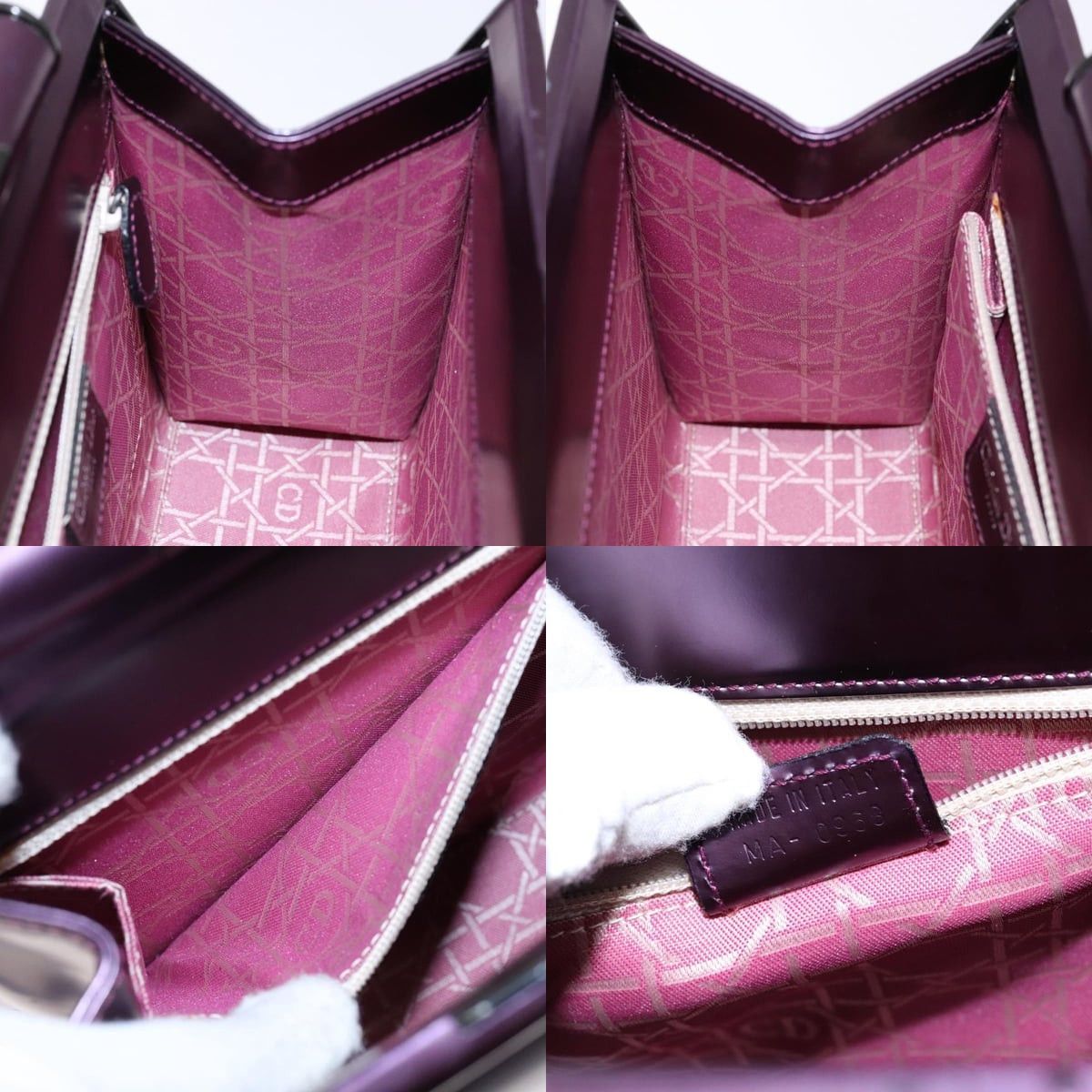 Dior DIOR Hand Bag Patent Leather Purple Size ONE SIZE - 12 Thumbnail