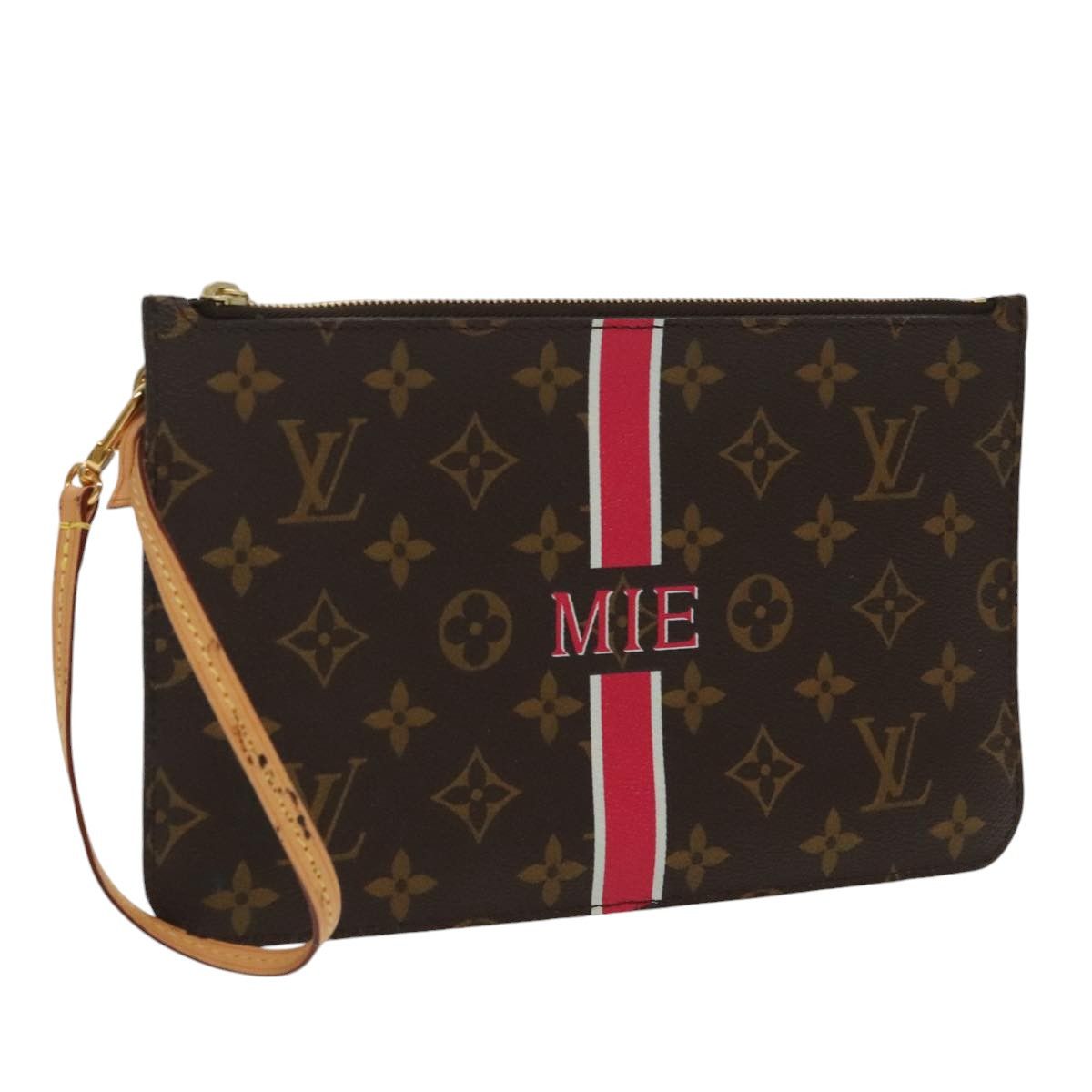 Louis Vuitton Neverfull Pouch Brown Canvas Clutch Bag (Pre-Owned) Size ONE SIZE - 1 Thumbnail
