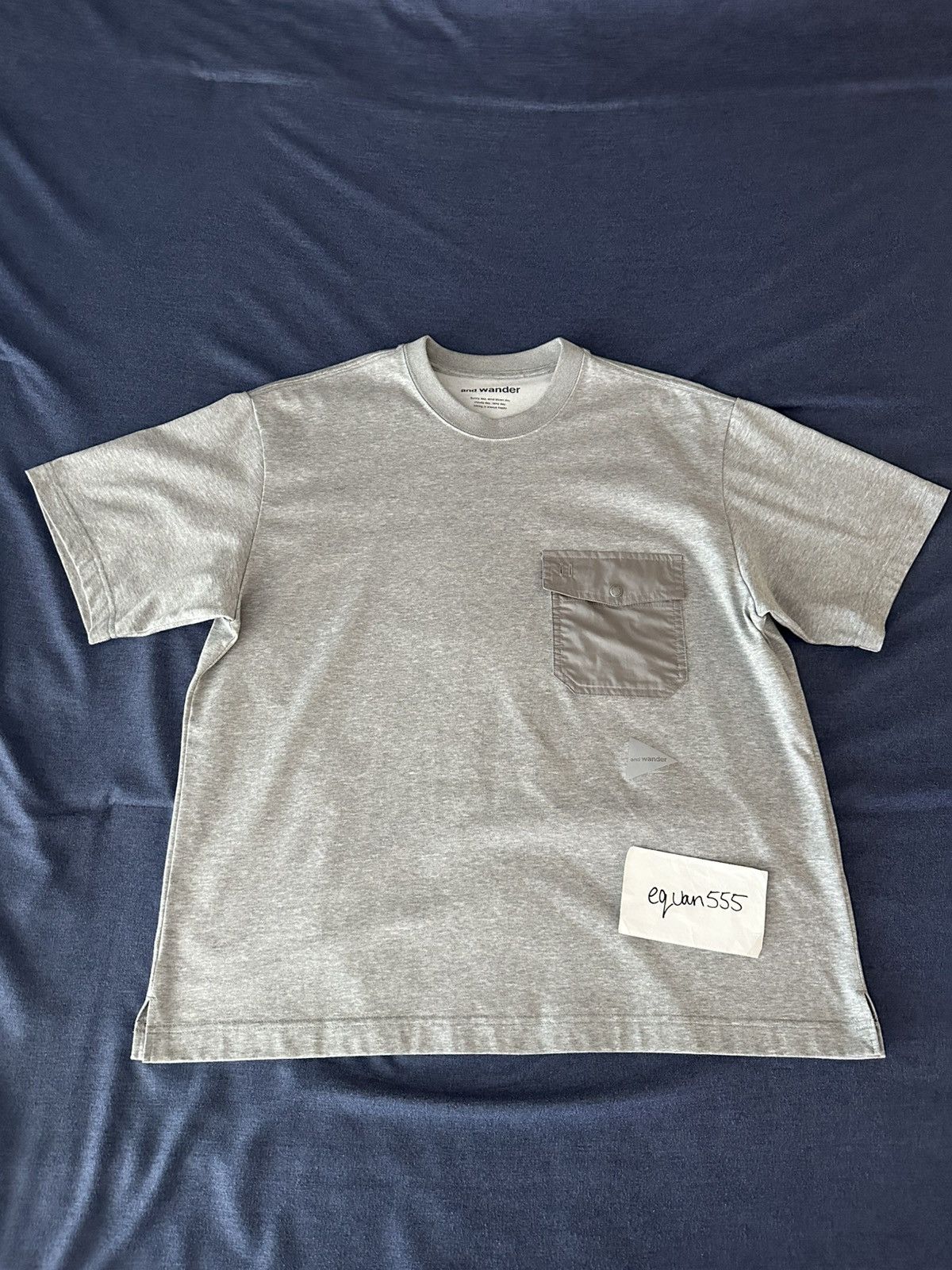 And Wander Pocket Tee T Shirt Grey Gray