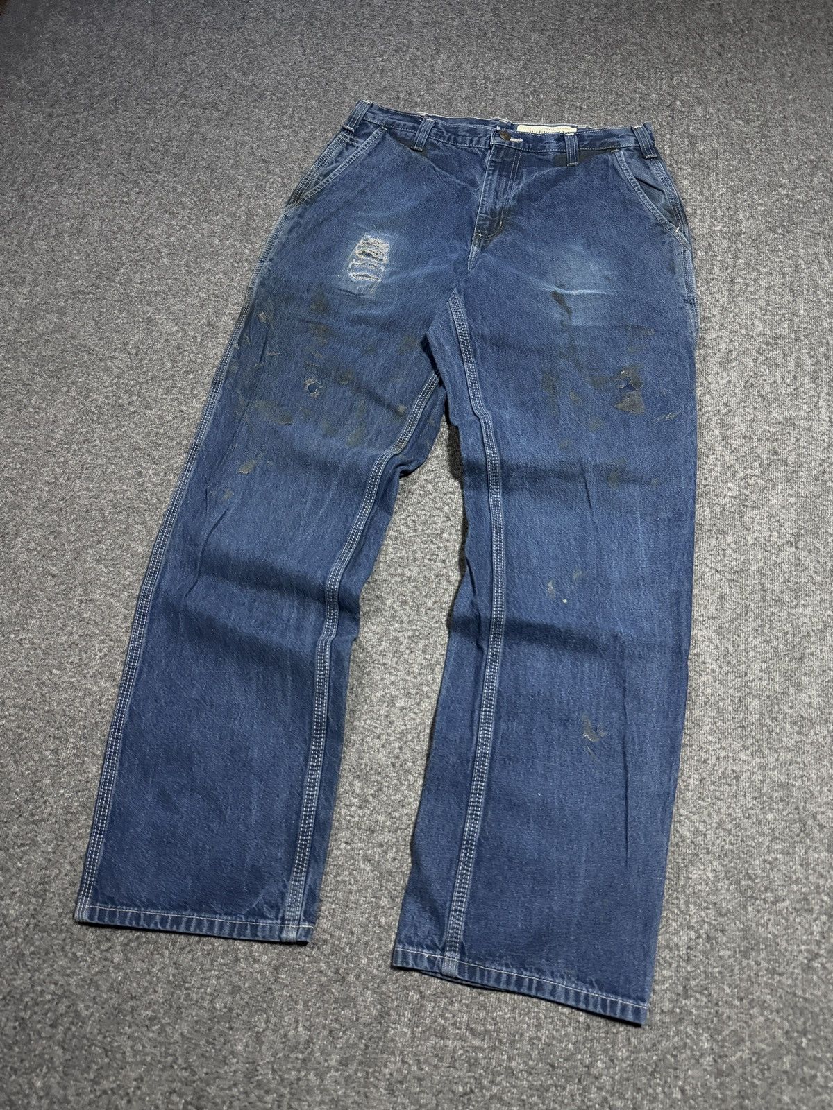 Carhartt Carhartt carpenter pants 32/32 distressed faded splattered Size US 32 / EU 48 - 1 Thumbnail