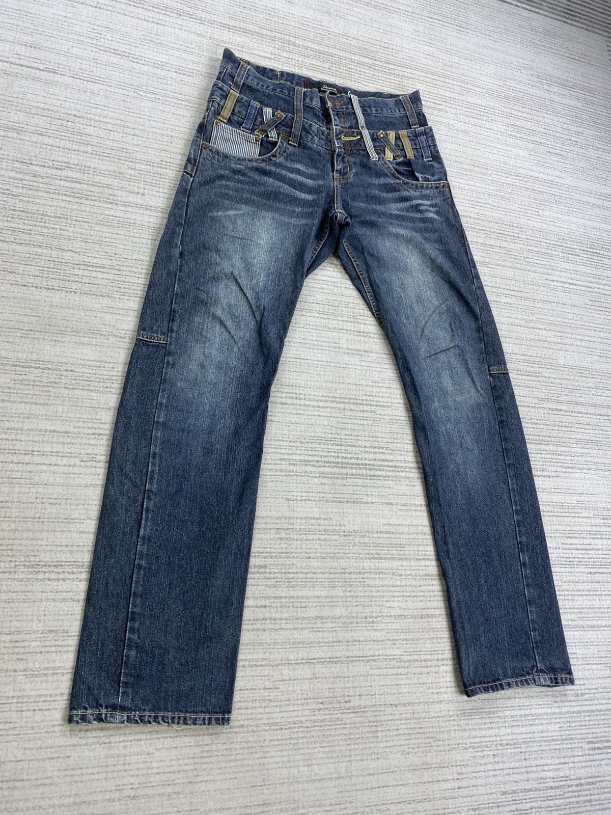 Le Grande Bleu (L.G.B.) × Vintage Vintage Dominated Handcrafted Jeans Double Waist Pants Size US 31 - 3 Thumbnail