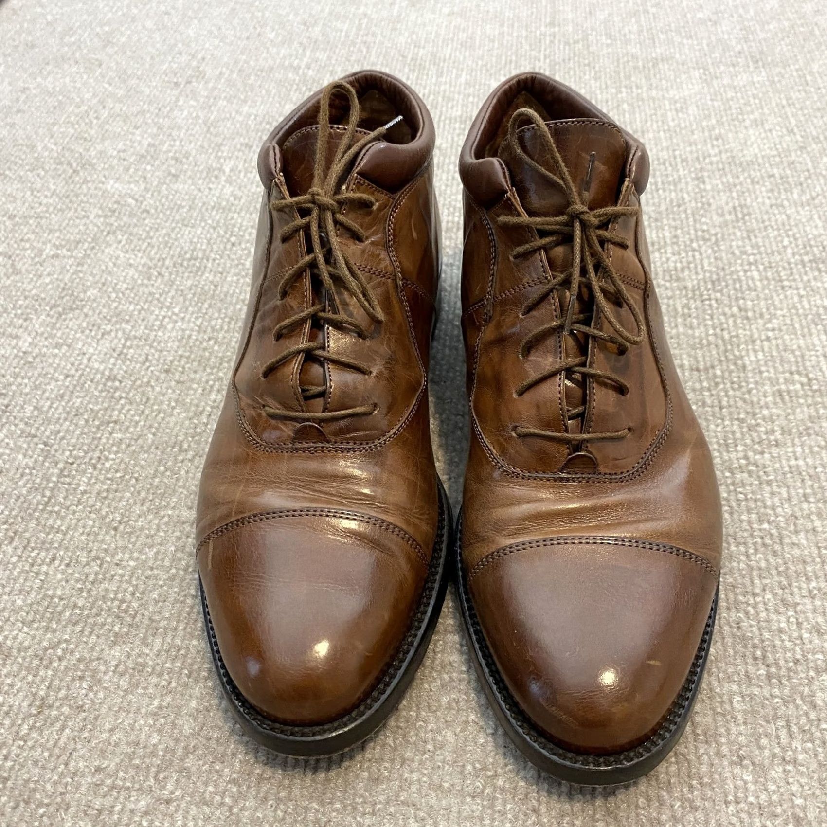 Johnston & Murphy Johnston & Murphy Mens Chukka Boot Size 8 M Brown Leather Cellini Made Italy Size US 7 / EU 40 - 3 Thumbnail