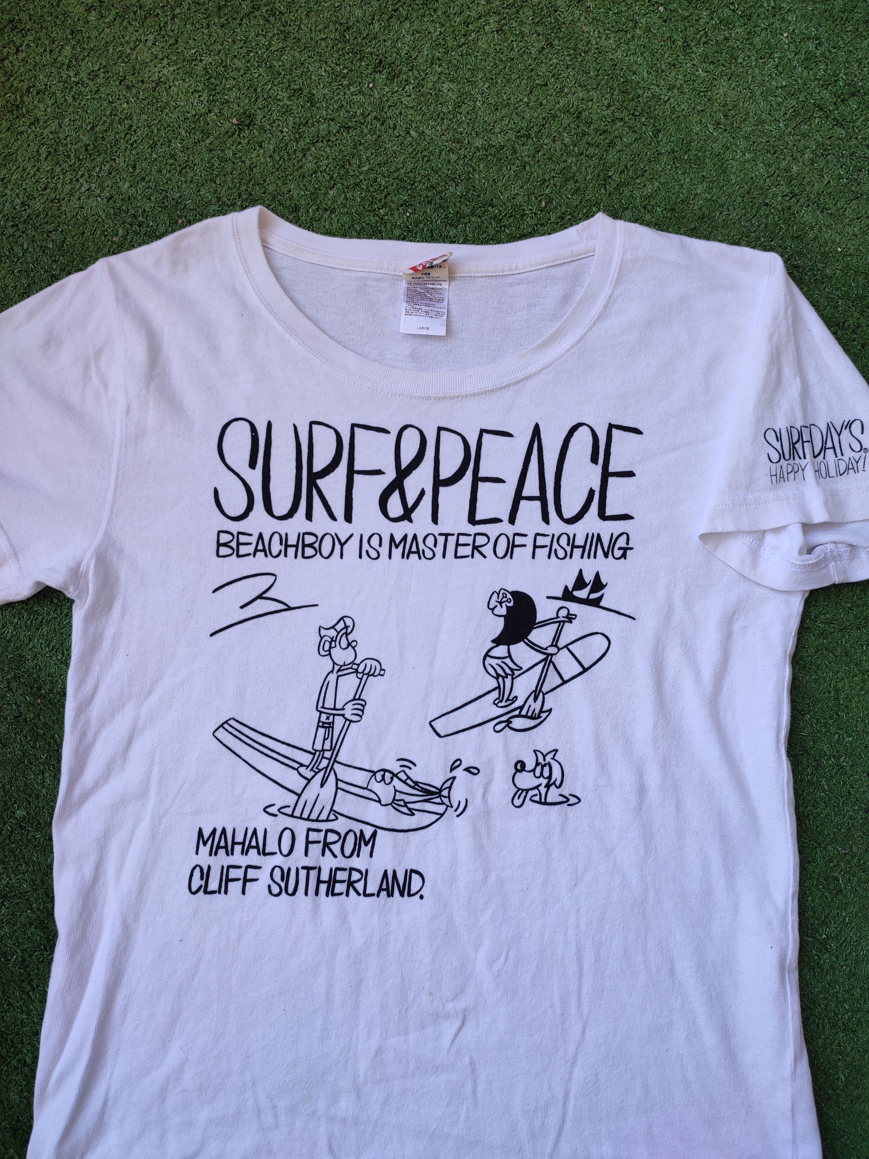 Japanese Brand VINTAGE SURF DAY'S SURF & PEACE TEE Size US M / EU 48-50 / 2 - 4 Thumbnail