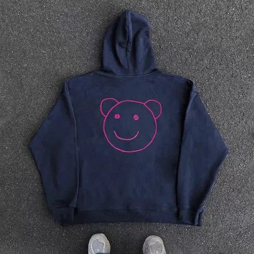 VIBE Hip Hop Street Bear Print Loose XL Hooded Sweatshirt Size US XL / EU 56 / 4 - 5 Thumbnail