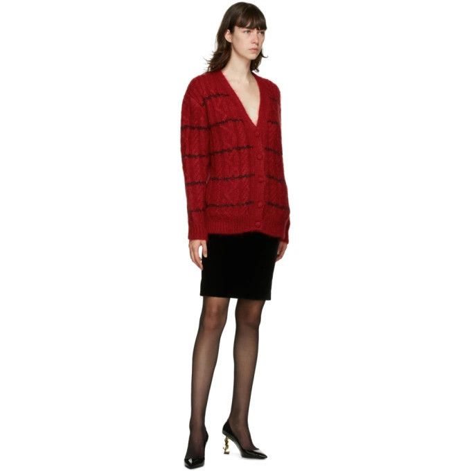 Saint Laurent Paris o1y0126 Cardigan in Red/Black Size L / US 10 / IT 46 - 4 Thumbnail