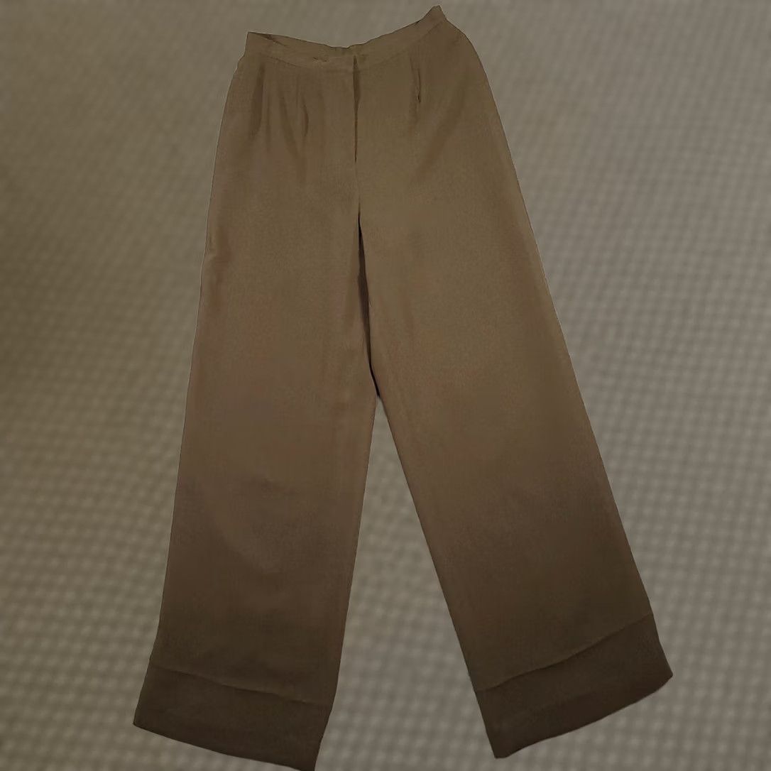 Vintage VINTAGE Casual Corner Dress Pants Women’s 6 Brown Wide-Leg Lined Pleated Zip Pants Size 28" / US 6 / IT 42 - 1 Thumbnail