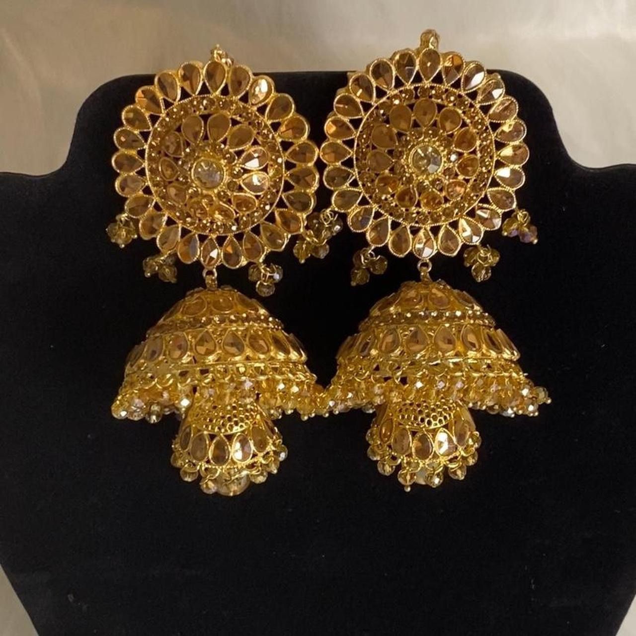 Other Golden long Double Layer Jhumka Earrings Size ONE SIZE - 3 Thumbnail