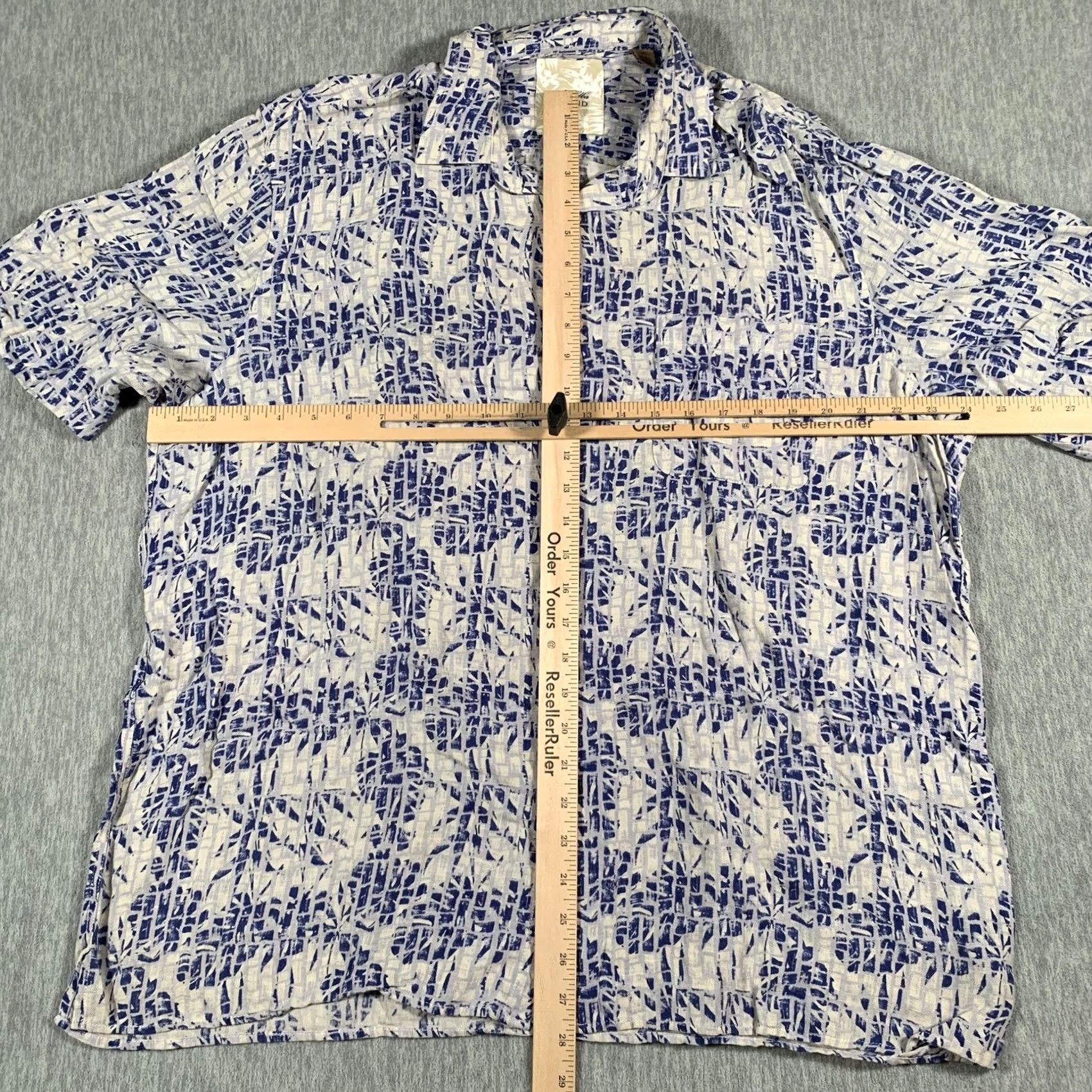 Tasso Elba Tasso Elba Island Shirt Mens XL Blue White Silk Linen Hawaiian Camp Button Front Size US XL / EU 56 / 4 - 6 Thumbnail