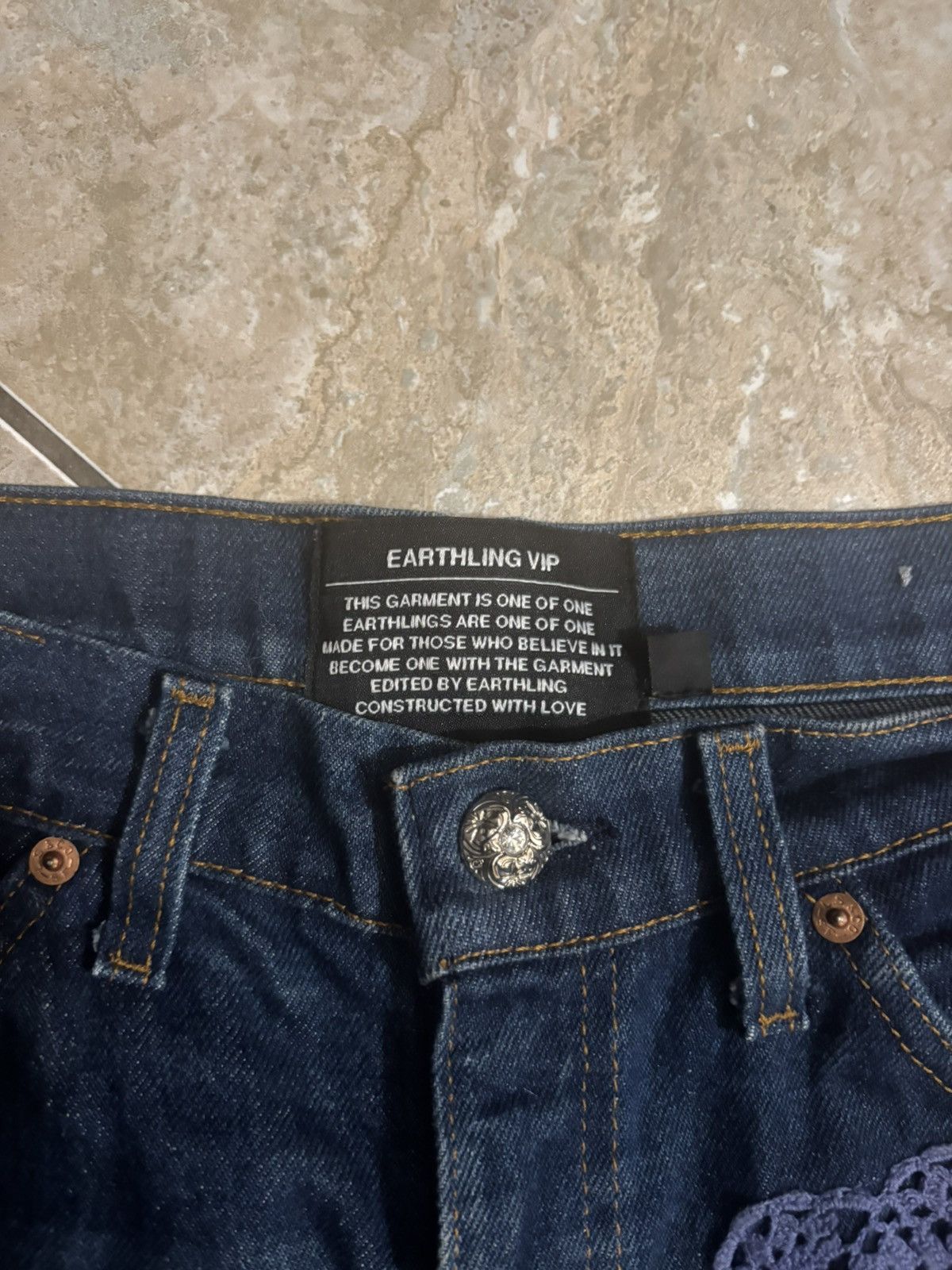 Earthling Earthling VIP denim lace pants Size US 34 / EU 50 - 3 Thumbnail