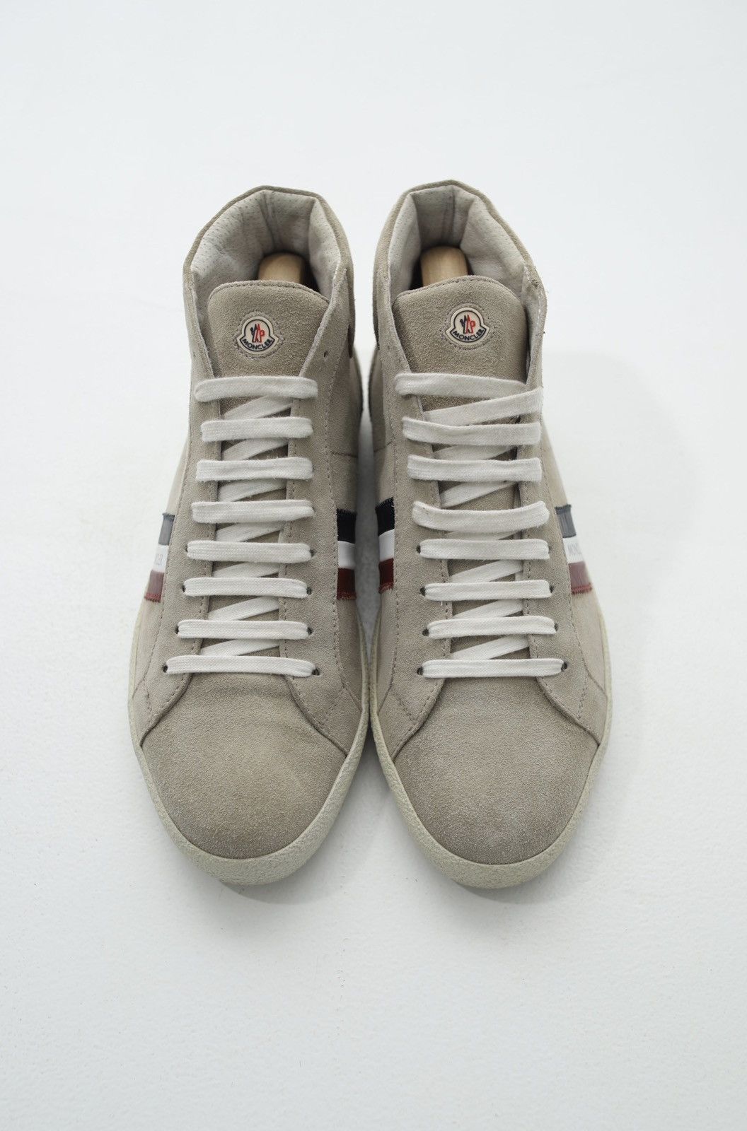 Moncler MONCLER Sneakers Suede Hi Top Shoes Patch Logo RWB Stripe Size US 10 / EU 43 - 3 Thumbnail