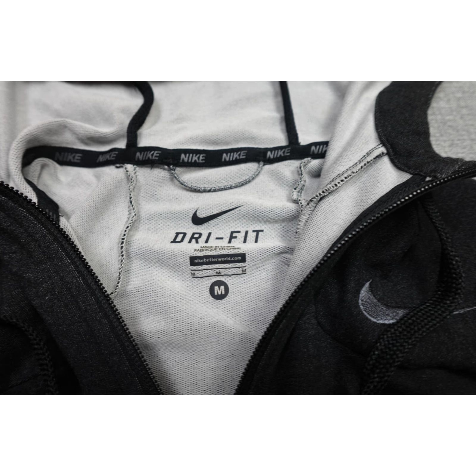Nike Nike Dri-Fit Hoodie Mens M Gray Full Zip Sweatshirt Athletic Stretch Work Out Size US M / EU 48-50 / 2 - 2 Thumbnail
