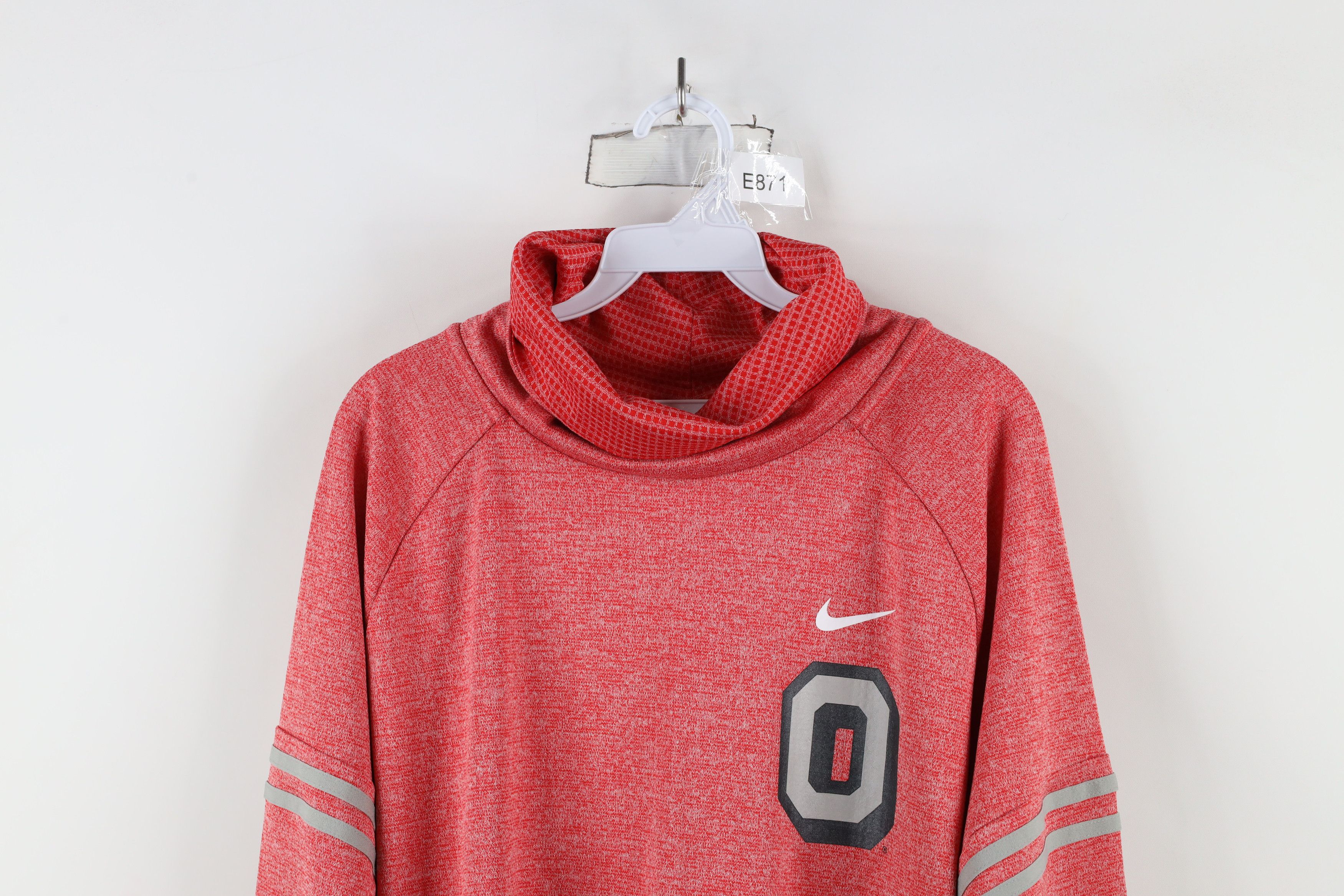 Nike × Vintage Nike University Fleece Lined Funnel Neck Sweatshirt Red Size L / US 10 / IT 46 - 2 Thumbnail