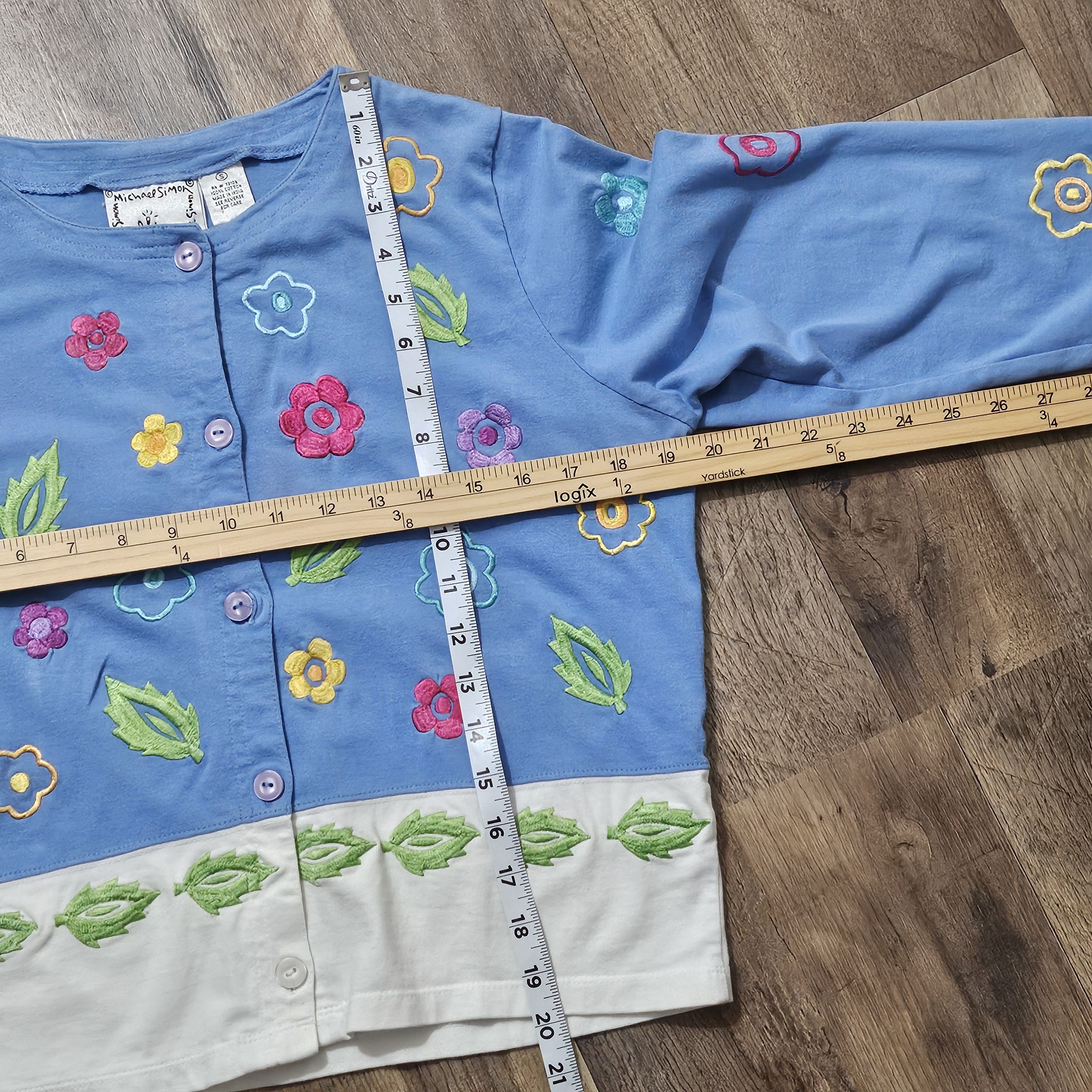 Vintage VTG Michael Simon Lite Flower Leaf Cardigan, Embroidered Size S / US 4 / IT 40 - 6 Thumbnail