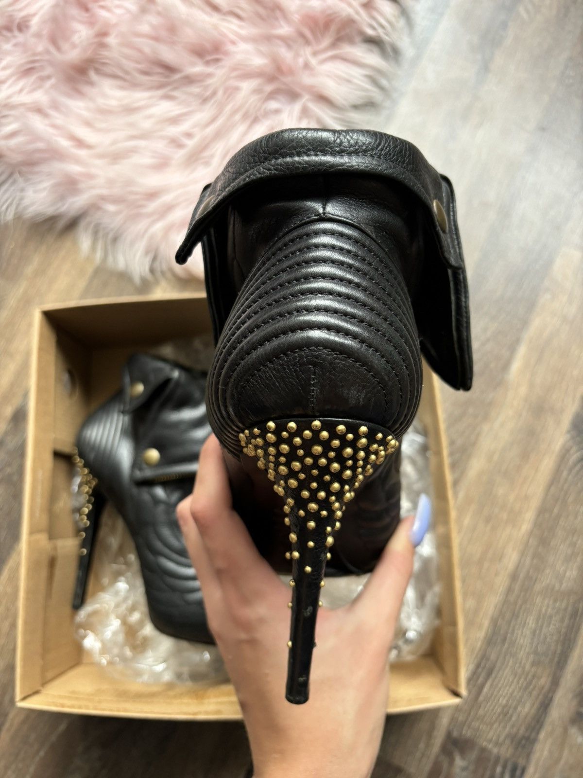Alexander McQueen × Vintage ALEXANDER MCQUEEN SKULL HEELS LEATHER ARCHIVE SHOES BOOTS Size US 8 / IT 38 - 9 Thumbnail