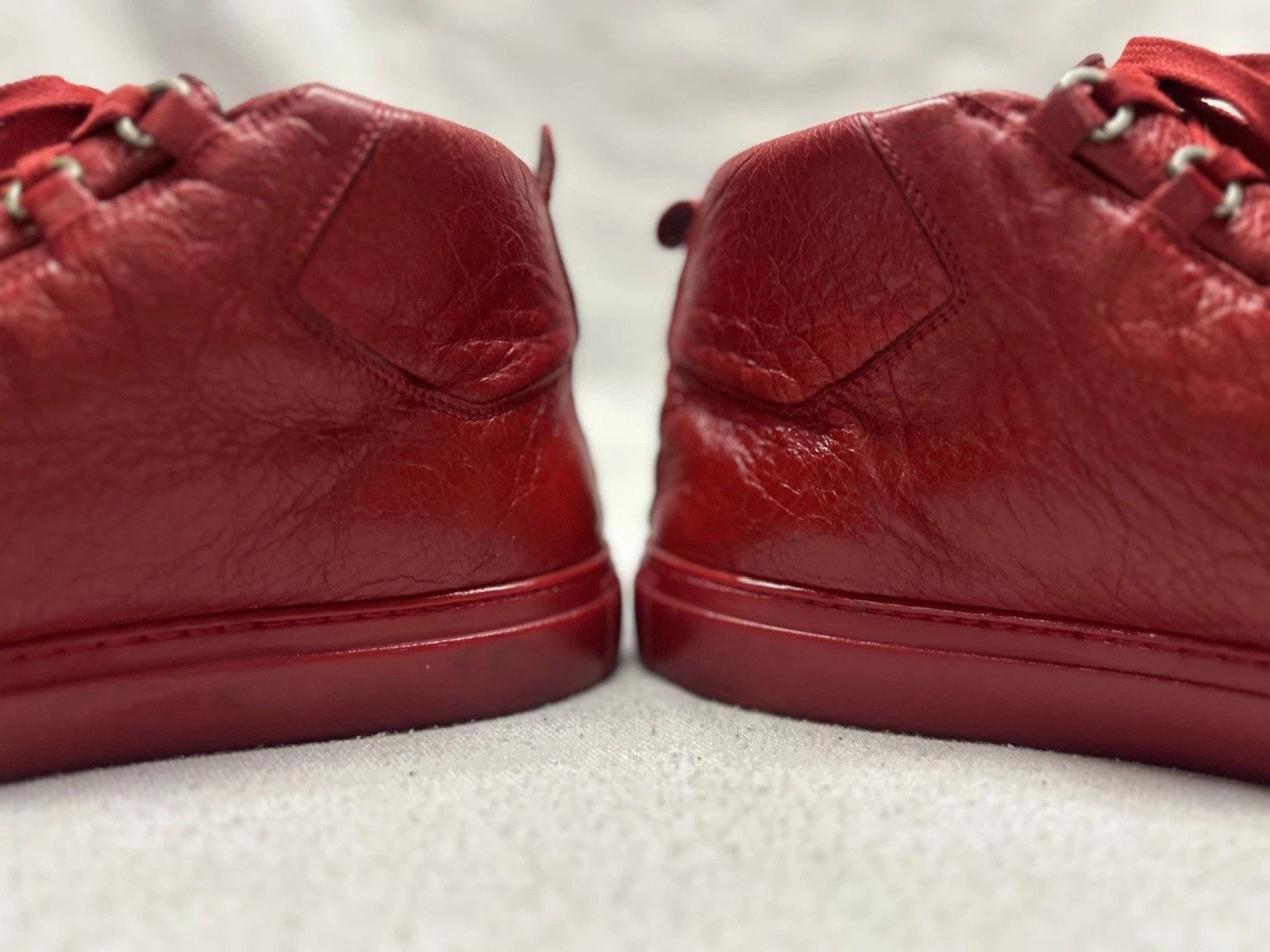 Balenciaga Balenciaga Arena Red 10 High Tops Leather Sneakers Size US 10 / EU 43 - 3 Thumbnail
