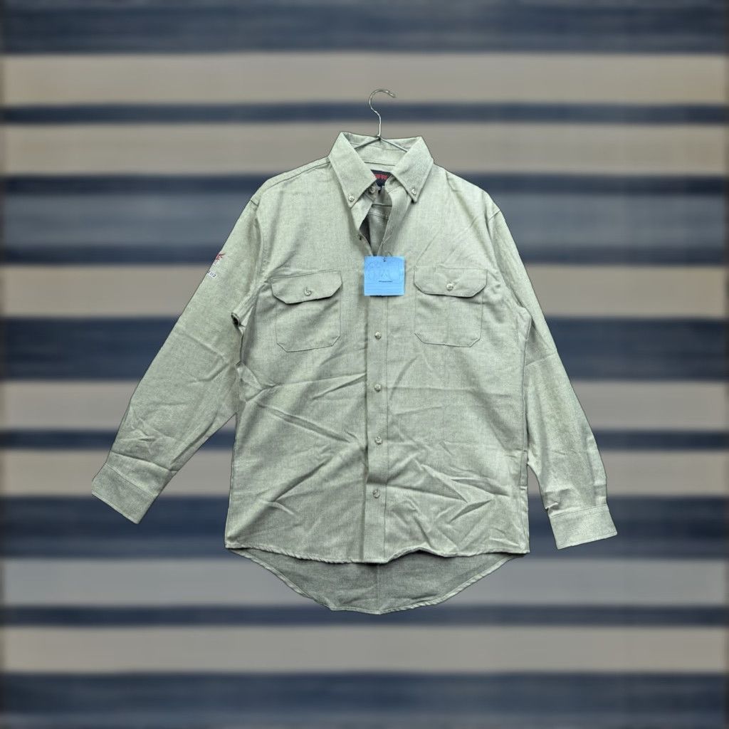 Denime Drifire Button-Up Shirt Mens Medium Beige Long Sleeve Denim Workwear 90s Classic Size US M / EU 48-50 / 2 - 1 Thumbnail
