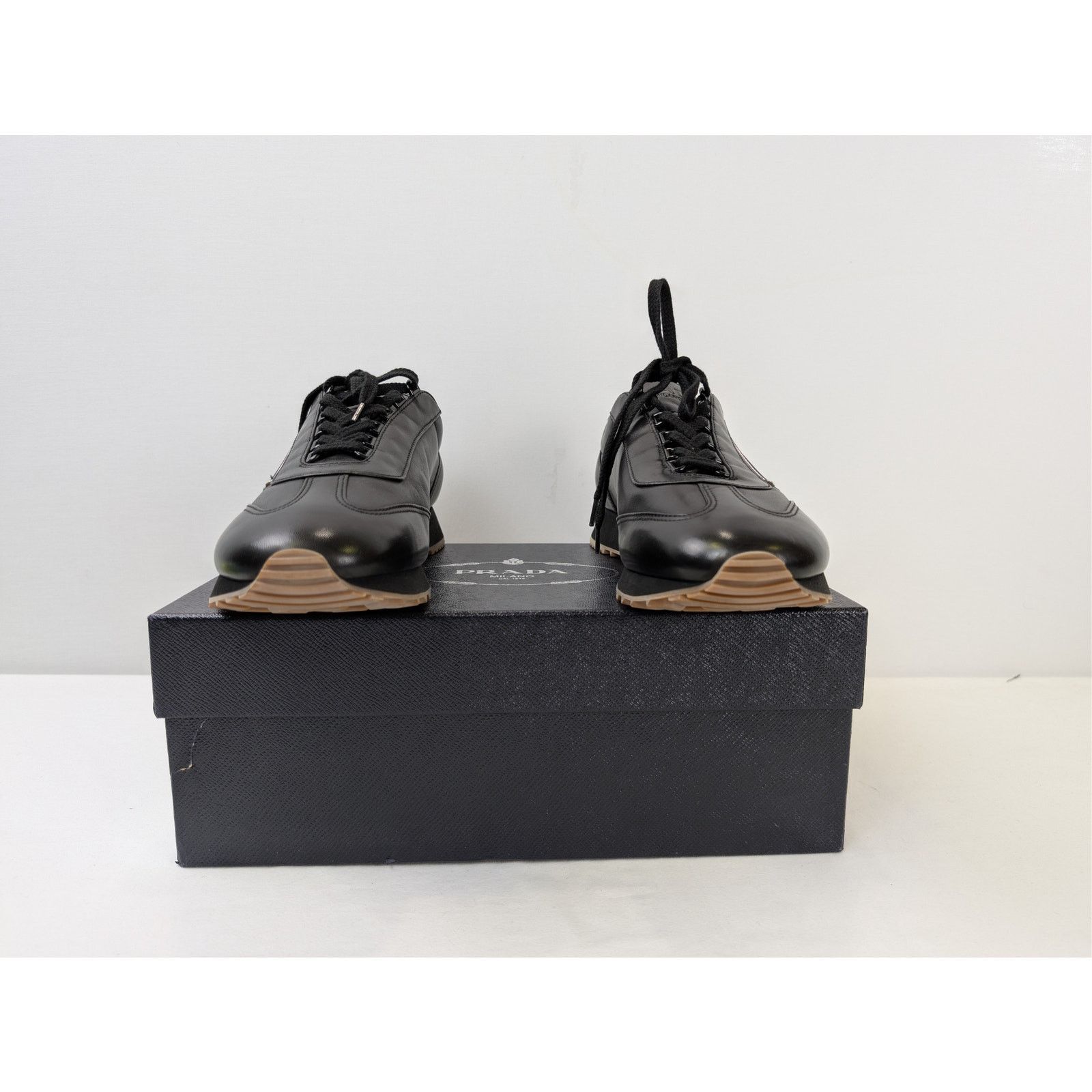 Prada o1rshd1 Leather Sneakers in Black Size US 10.5 / EU 43-44 - 12 Thumbnail