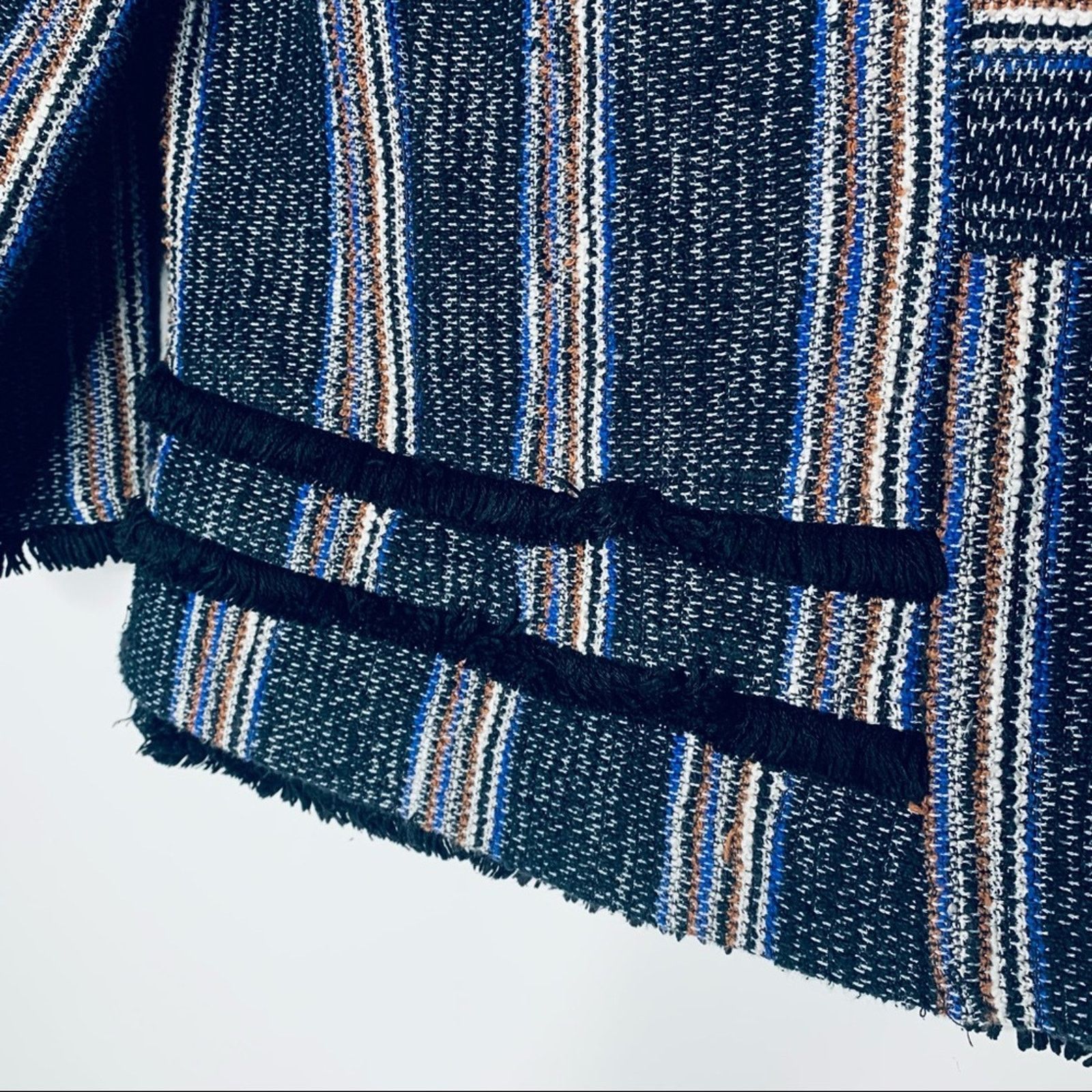 Anthropologie Anthropologie Current Air black striped fringed sweater Size S / US 4 / IT 40 - 3 Thumbnail
