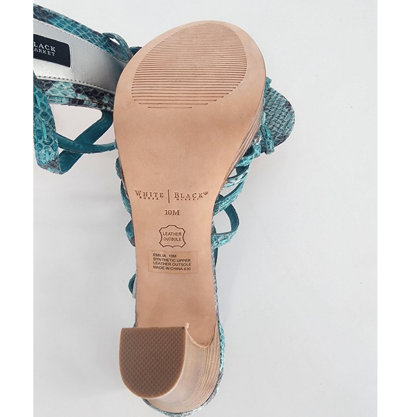 White House Black Market White House Black Market Teal Snakeskin Sandal Women's Sz 10 Size US 10 / IT 40 - 9 Thumbnail