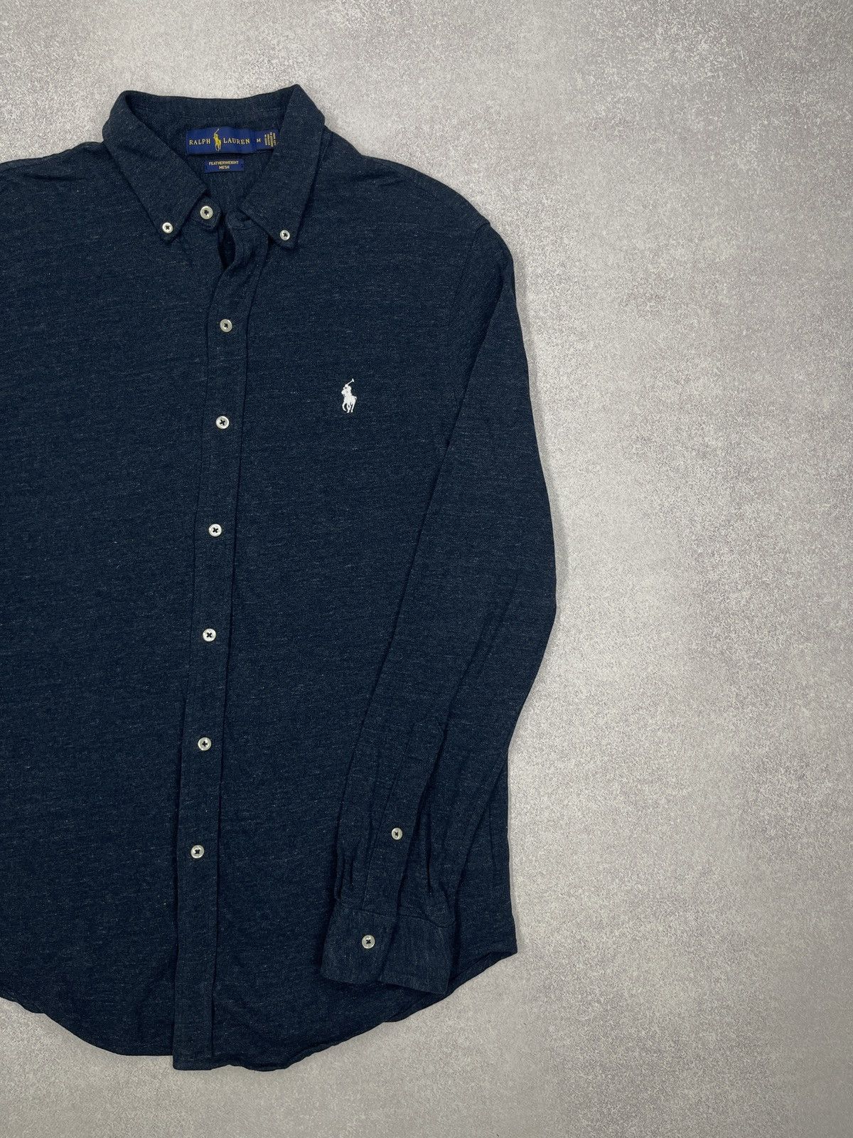 Polo Ralph Lauren Mens Polo Ralph Lauren Featherweight Mesh Cotton Shirt Navy Size US M / EU 48-50 / 2 - 3 Thumbnail