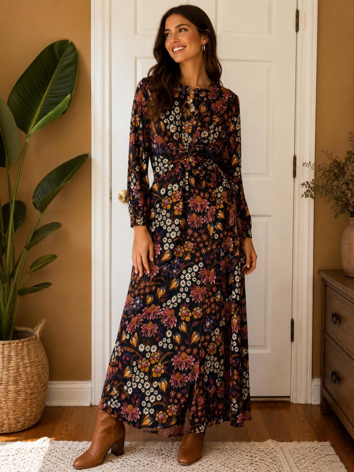 black bodycon dress with boots Ashton Off Shoulder Velvet Long Sleeve colour:White Color:Mauve stretchy fabric allows room Laura Gown - Chocolate