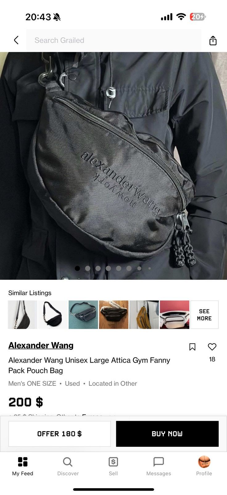 Alexander Wang Alexander Wang Unisex Large Attica Gym Fanny Pack Pouch Bag Size ONE SIZE - 10 Thumbnail