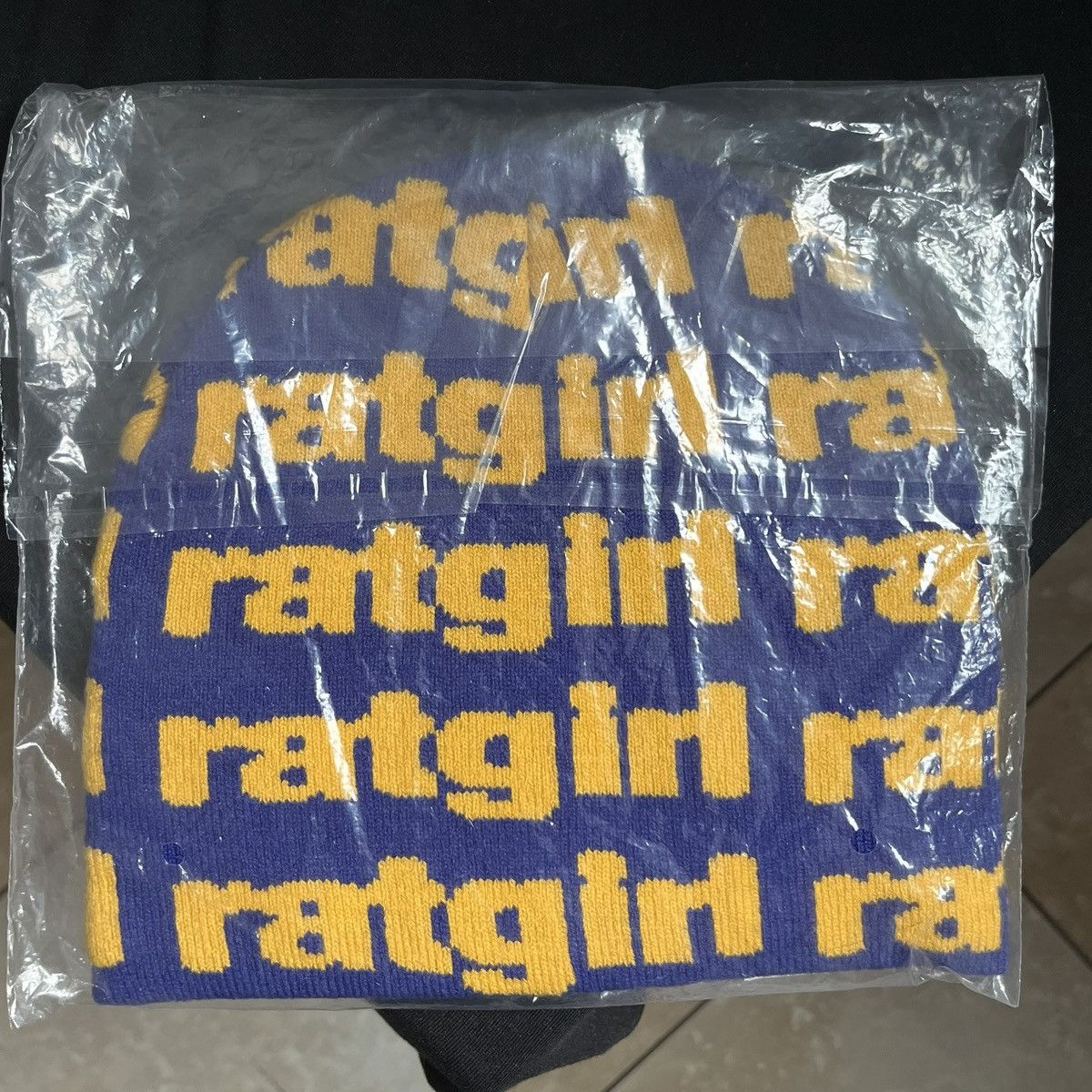2025’ Stray Rats Ratgirl Purple/Yellow Logo Beanie O/S, Men's — image 2 of 3