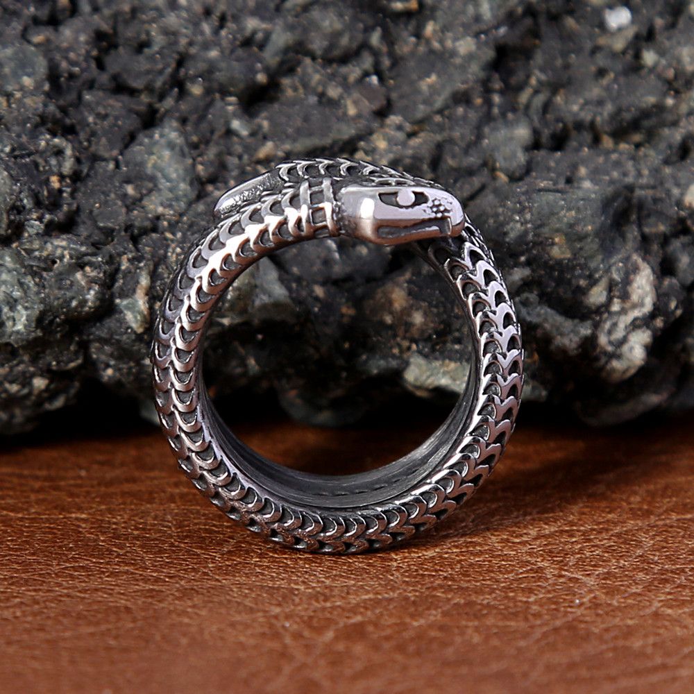 Handmade Retro Domineering Snake Ring Size ONE SIZE - 5 Thumbnail