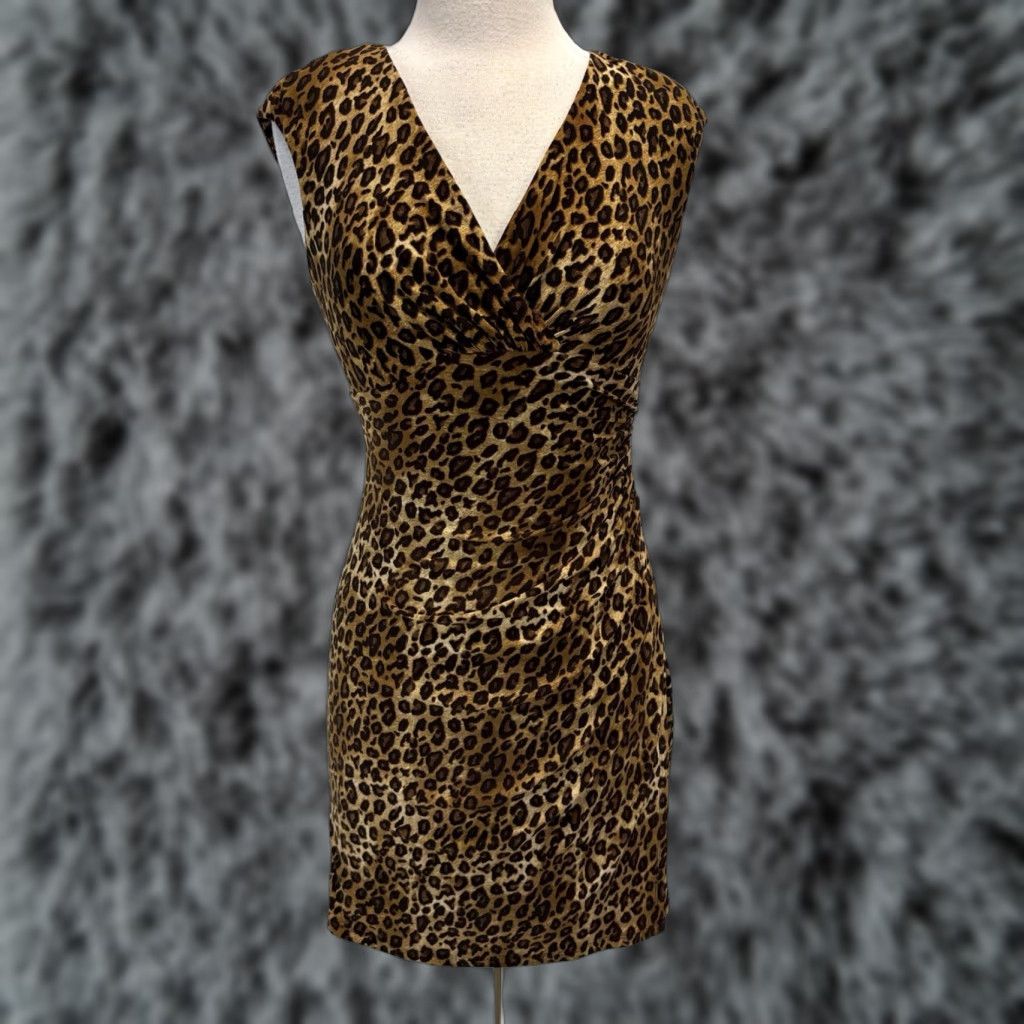 Ralph Lauren Lauren Ralph Lauren Faux Wrap Dress Sz 6p Petite Animal Print Leopard Stretch Size M / US 6-8 / IT 42-44 - 1 Thumbnail