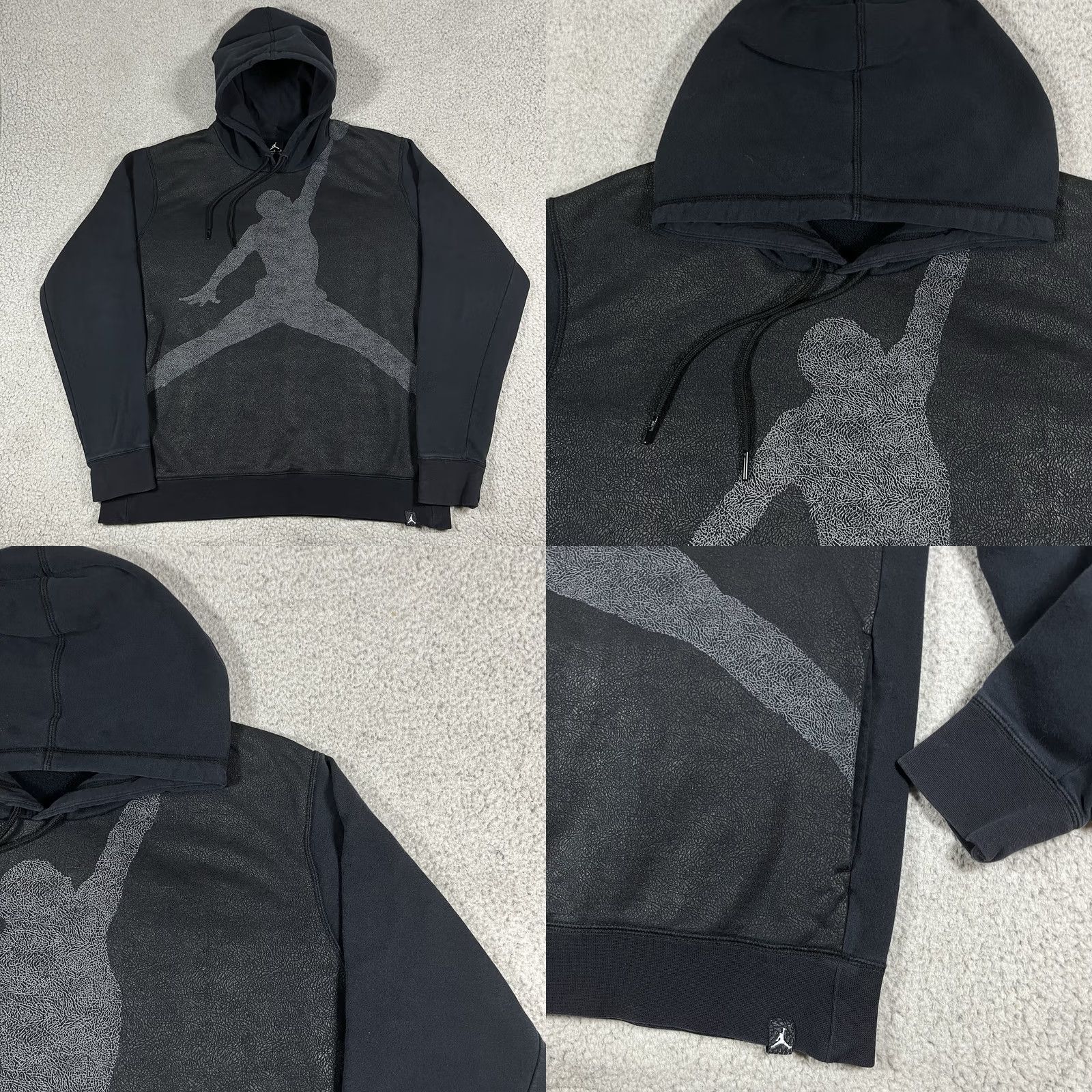Jordan Brand VINTAGE Nike Air Jordan Hoodie Men L Pullover Sweatshirt Jumpman VTG Y2K Basketball AOP Size US L / EU 52-54 / 3 - 8 Thumbnail