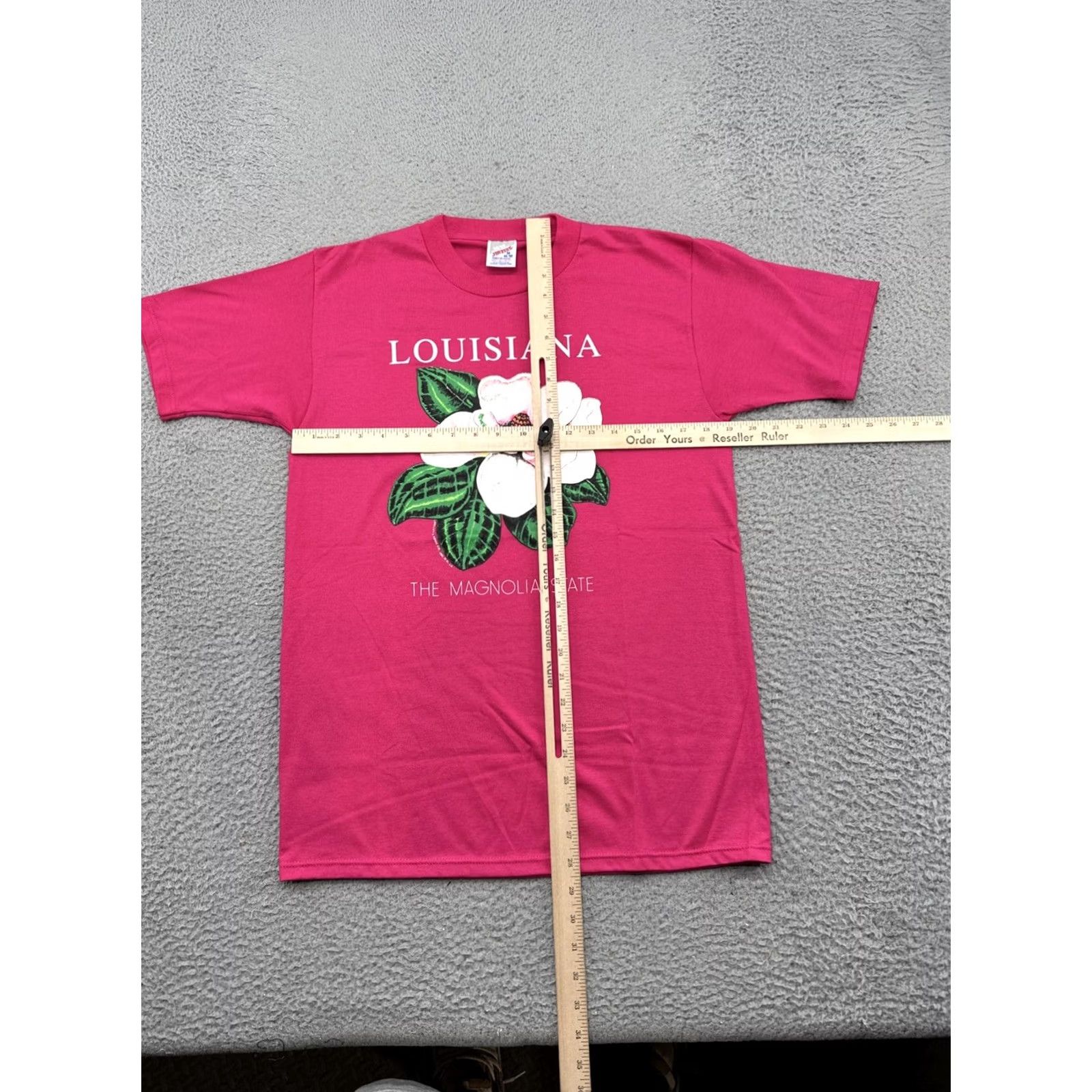 Jerzees VTG 90s Louisiana The Magnolia State Flower Pink T-Shirt M Men's Size US M / EU 48-50 / 2 - 5 Thumbnail
