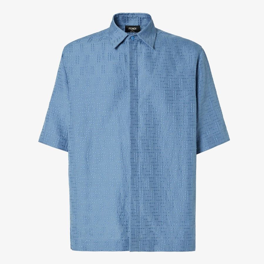 Fendi o1d2blof0226 Linen Shirt in Light Blue Size US M / EU 48-50 / 2 - 1 Thumbnail