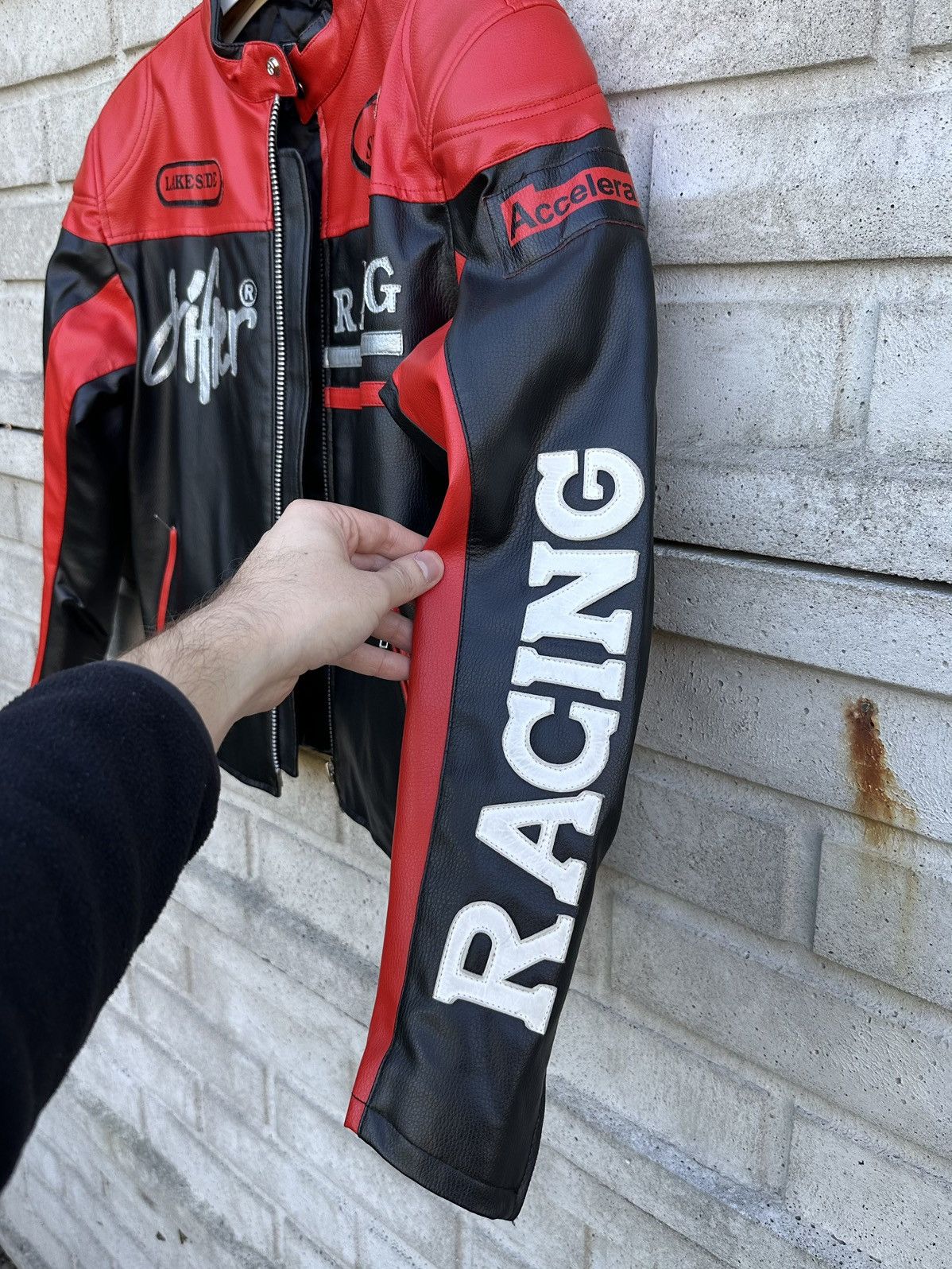 DRIFTER Black, red, leather motorcycle, racing jacket Drifter, size S Size US S / EU 44-46 / 1 - 5 Thumbnail