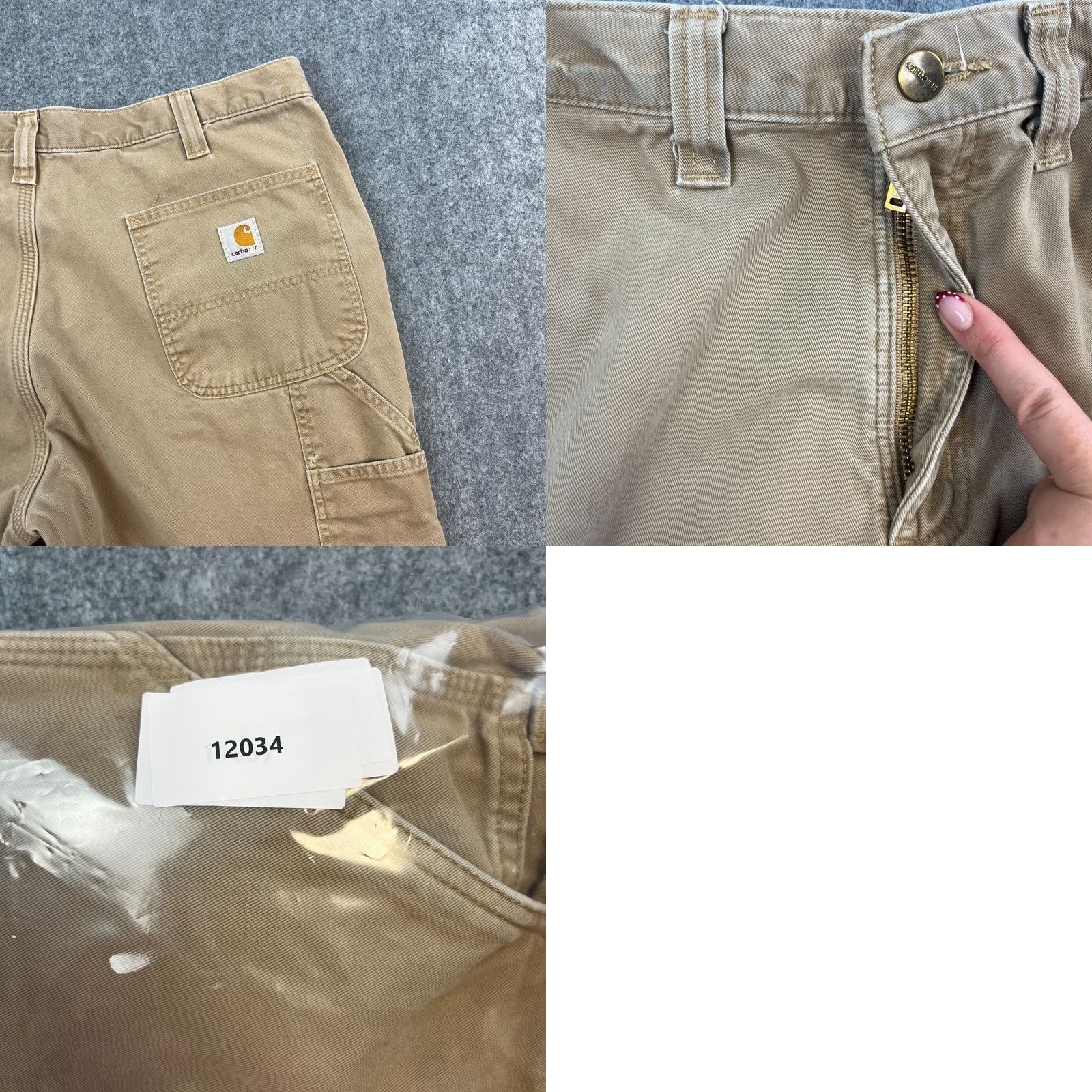 Carhartt Carhartt Mens Jeans Relaxed Straight 34 30 Distressed Workwear Carpenter Ranch Denim Beige 5-Pocket Design Adult Mens” Size US 34 / EU 50 - 8 Thumbnail