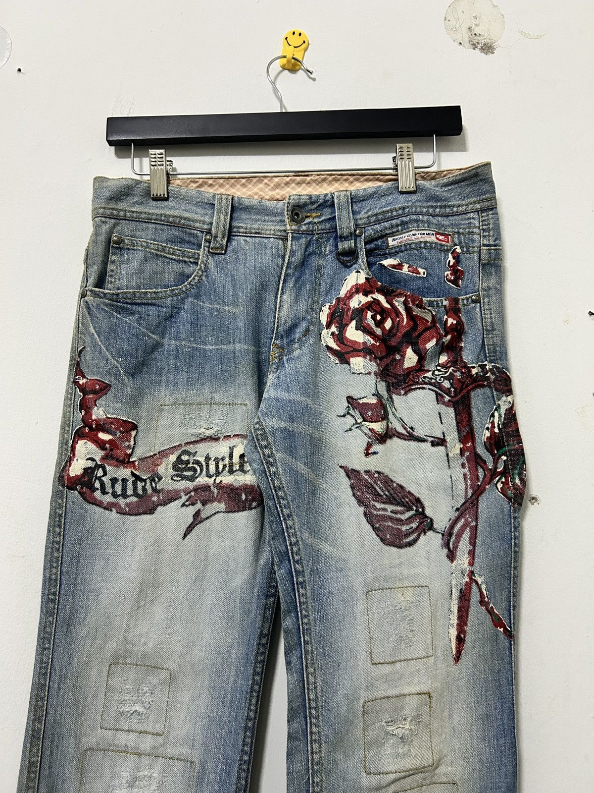Japanese Brand × Matsuda × Nicole Club Vintage Nicole Club For Men Distressed Rose Style Jeans Size US 31 - 2 Thumbnail