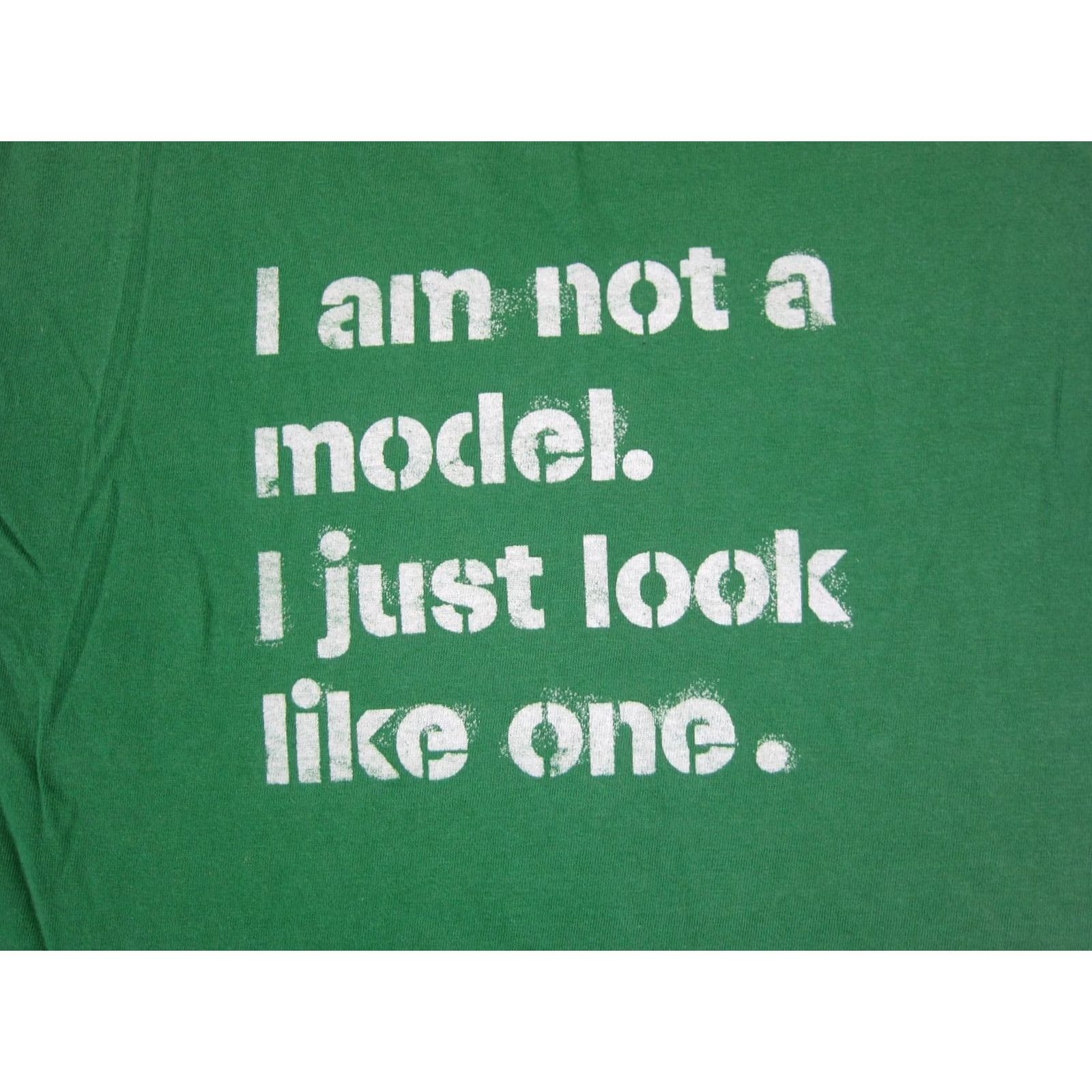 Vintage No Boundaries Shirt Adult Medium Green I Am Not A Model Funny Quote Casual Tee Shirt Mens Green Logo 2020s Size US M / EU 48-50 / 2 - 2 Thumbnail