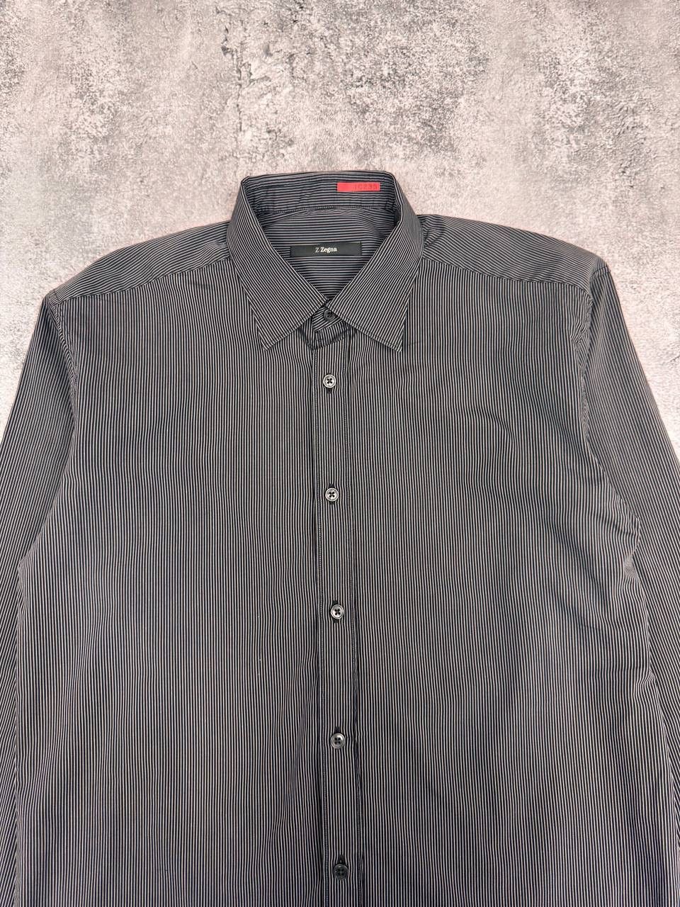 Z Zegna Z Zegna Men Drop 8 Striped Shirt Black Size L Size US L / EU 52-54 / 3 - 3 Thumbnail